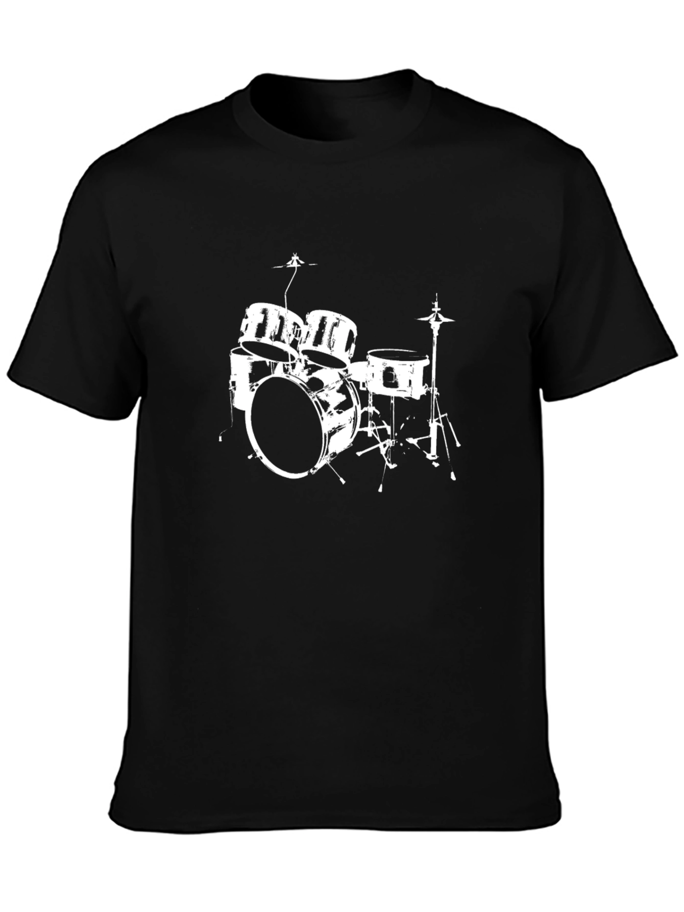 Drum Kit Graphic T-Shirt - Black Cotton Tee