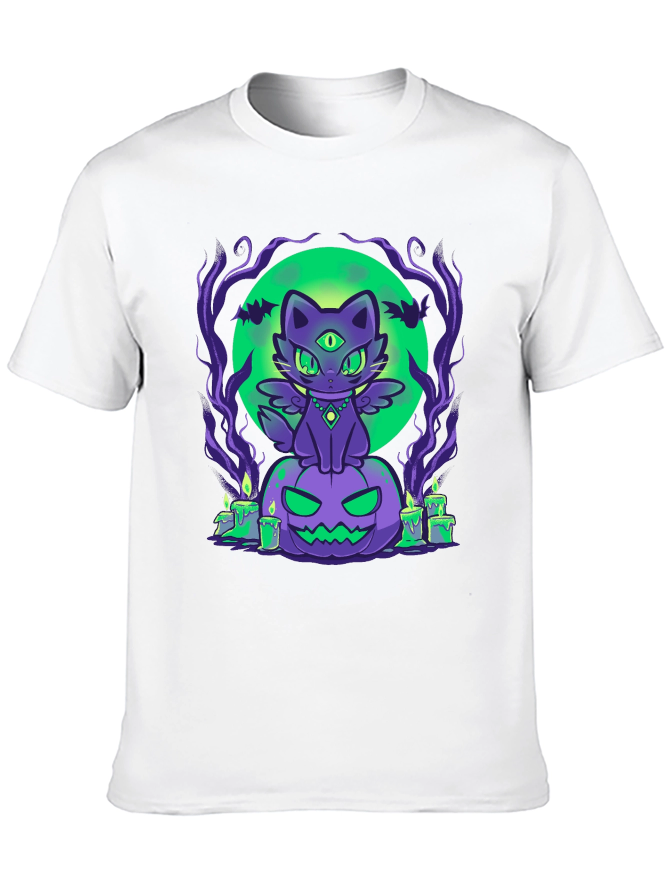 Halloween Cat on Pumpkin T-Shirt