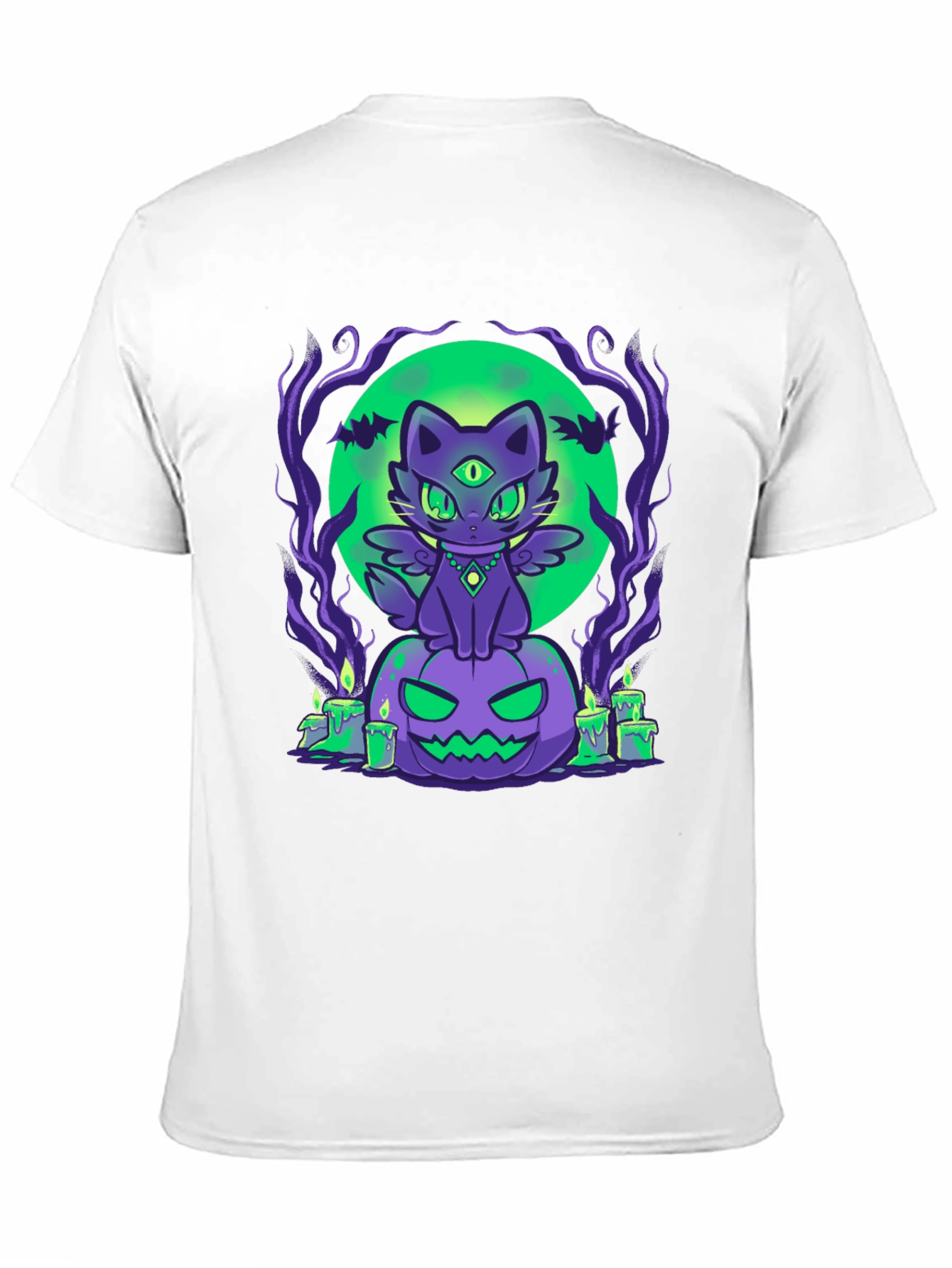 Halloween Cat on Pumpkin T-Shirt