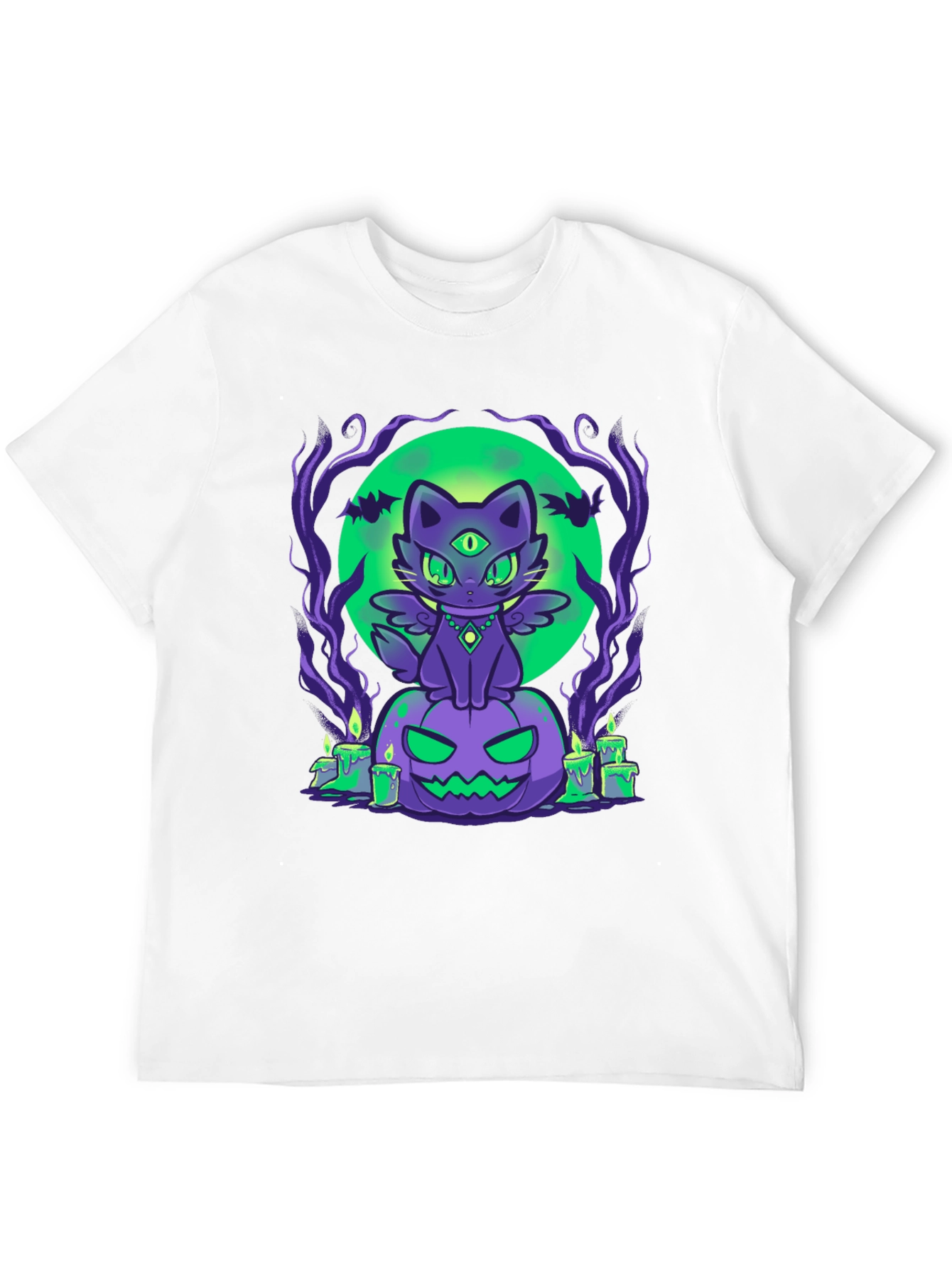 Halloween Cat on Pumpkin T-Shirt