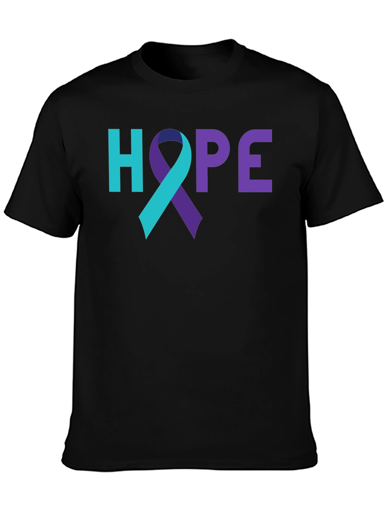 HOPE Awareness Ribbon Graphic Tee - Black