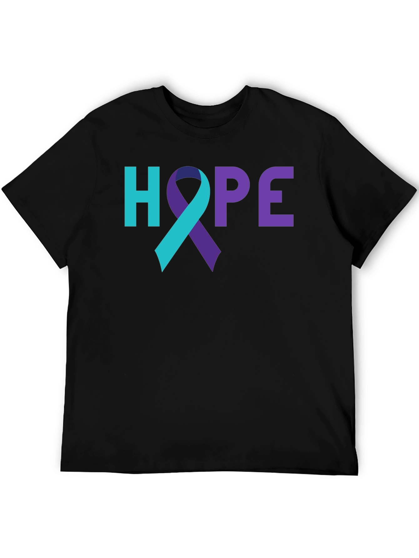 HOPE Awareness Ribbon Graphic Tee - Black