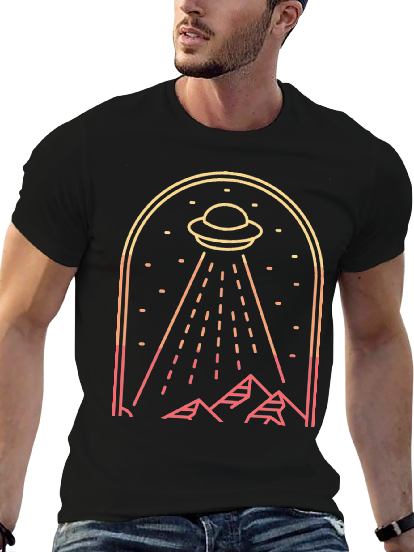UFO Abduction Graphic Tee - Sci-Fi T-Shirt