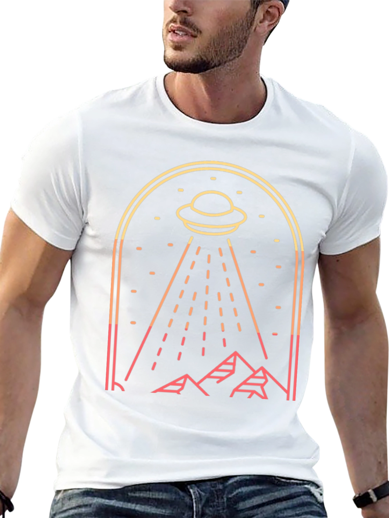 UFO Abduction Graphic Tee - Sci-Fi T-Shirt