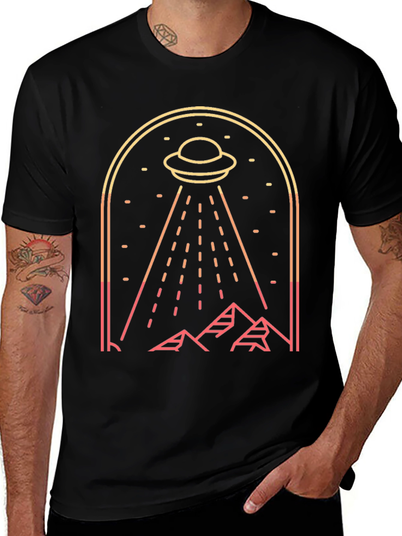 UFO Abduction Graphic Tee - Sci-Fi T-Shirt