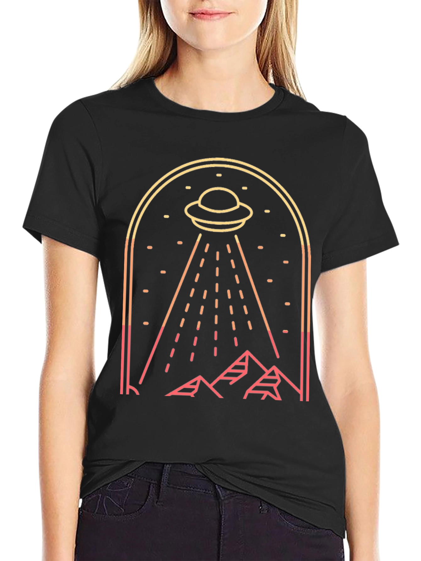 UFO Abduction Graphic Tee - Sci-Fi T-Shirt