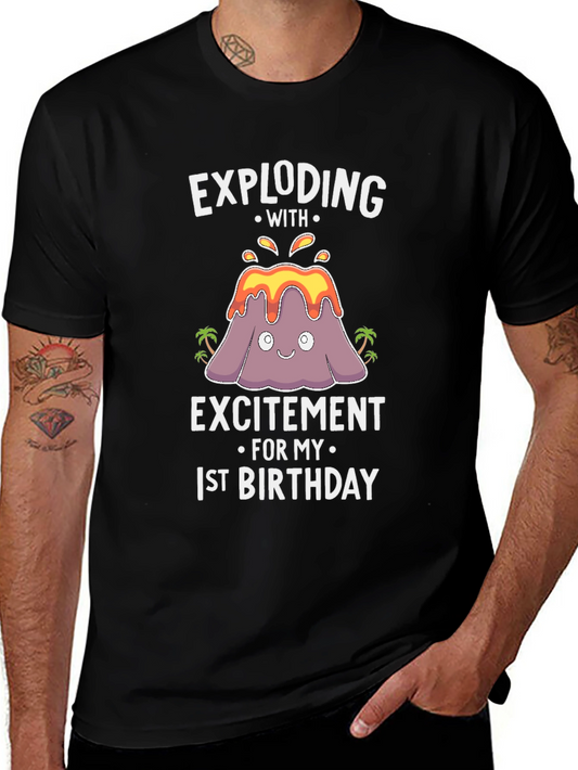 Exploding with Excitement 1st Birthday Volcano T-Shirt