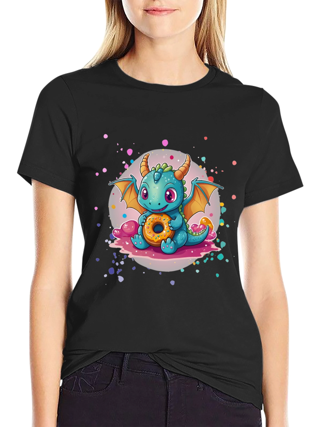 Dragon & Donut Black T-Shirt