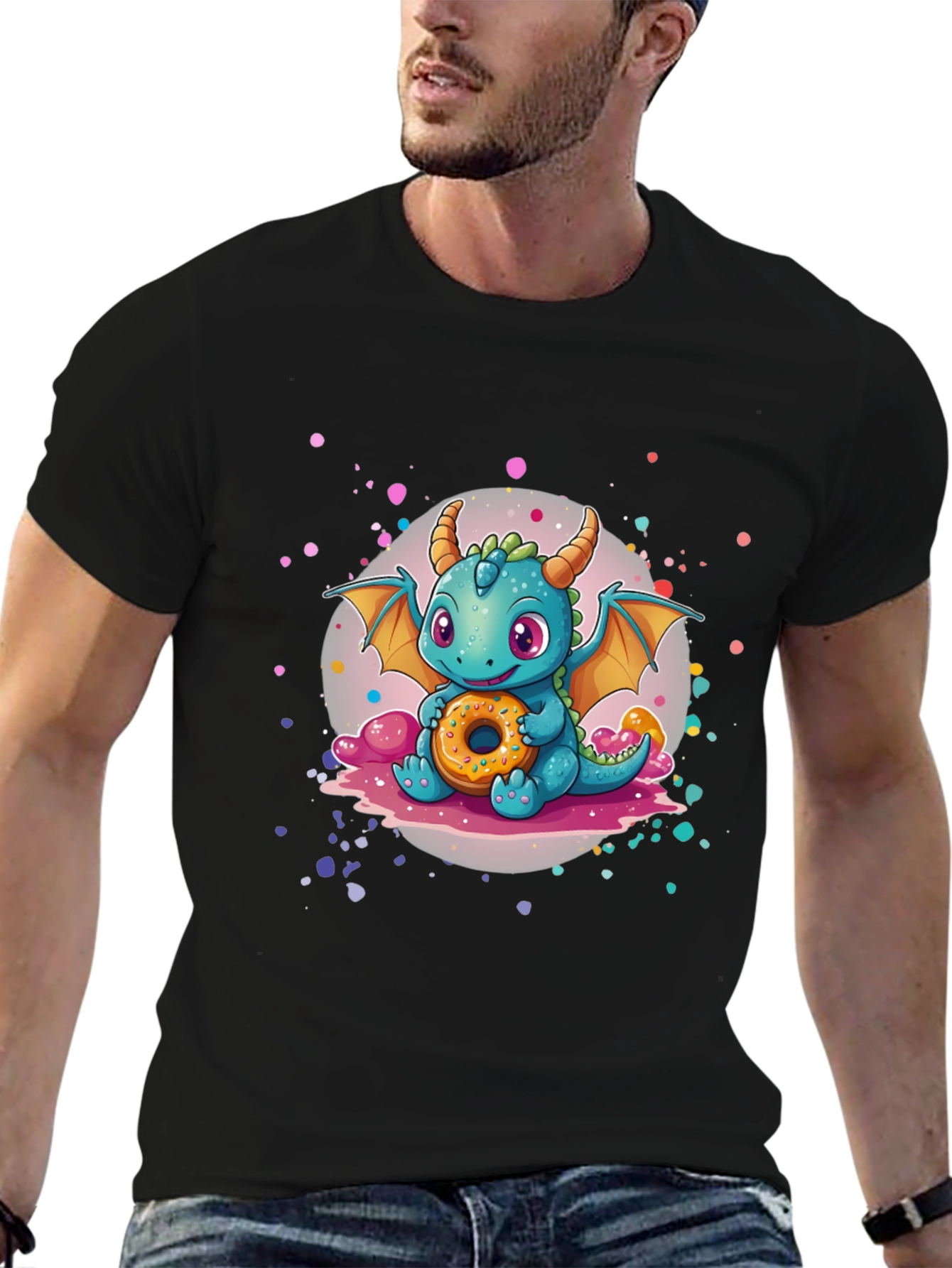 Dragon & Donut Black T-Shirt