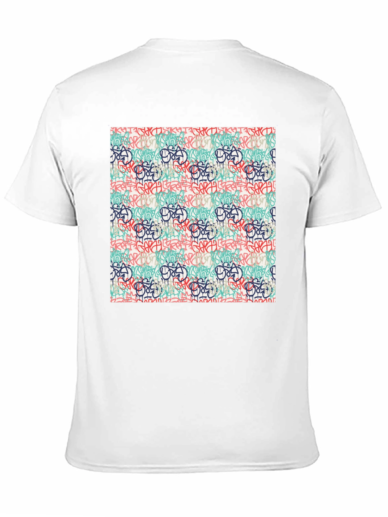 Graffiti Print Tee - Urban Style Crewneck T-Shirt