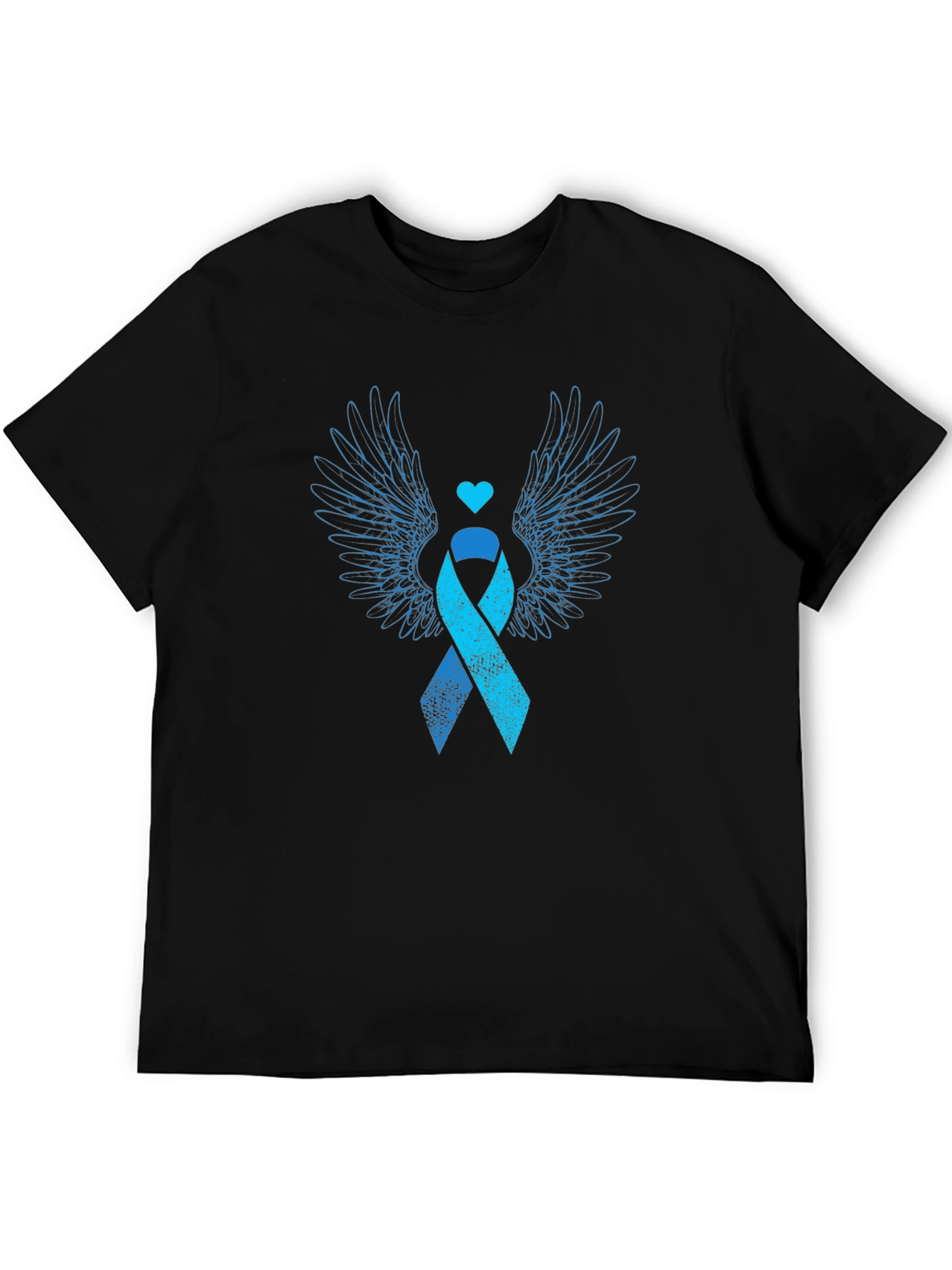 Angel Wings Awareness Ribbon Graphic Tee - Black