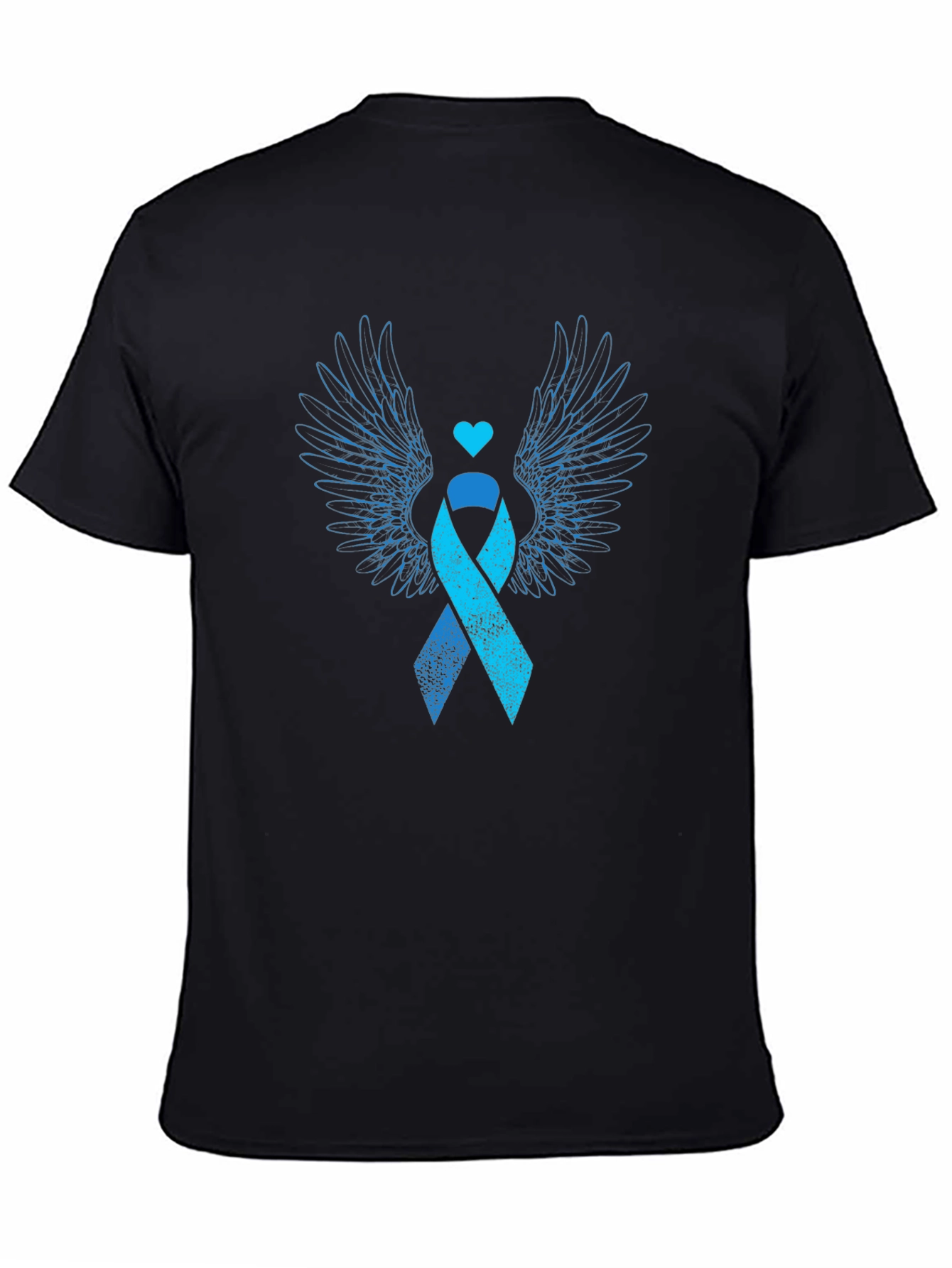 Angel Wings Awareness Ribbon Graphic Tee - Black