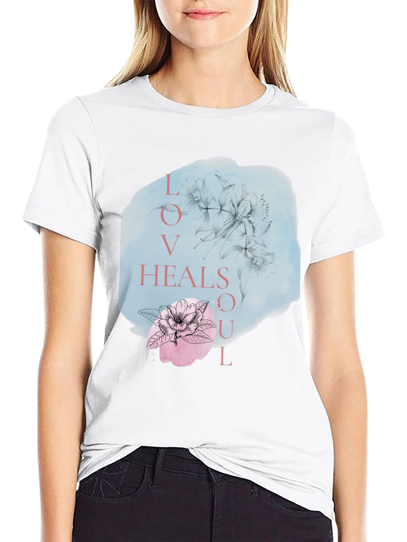 Love Heals Soul Black Graphic Tee