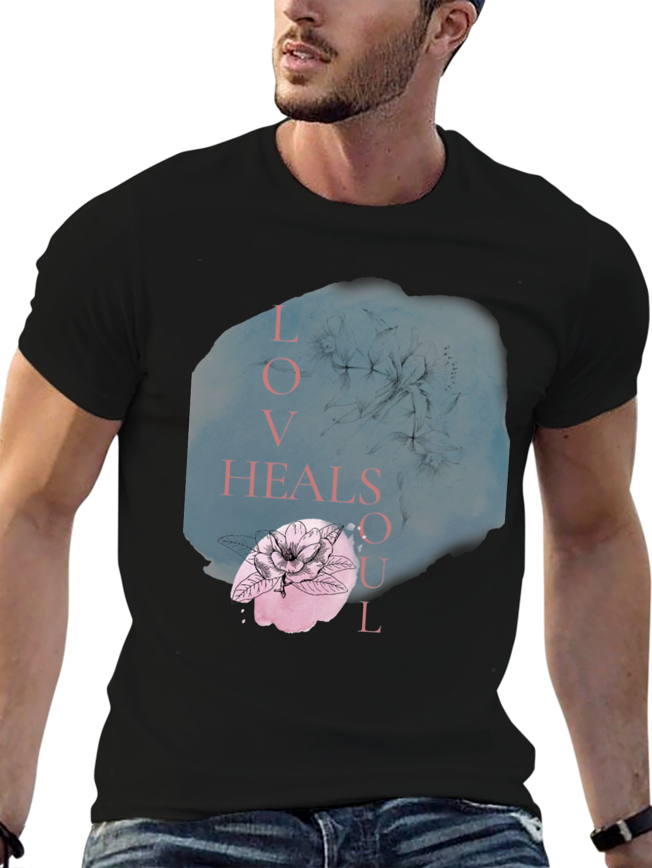 Love Heals Soul Black Graphic Tee