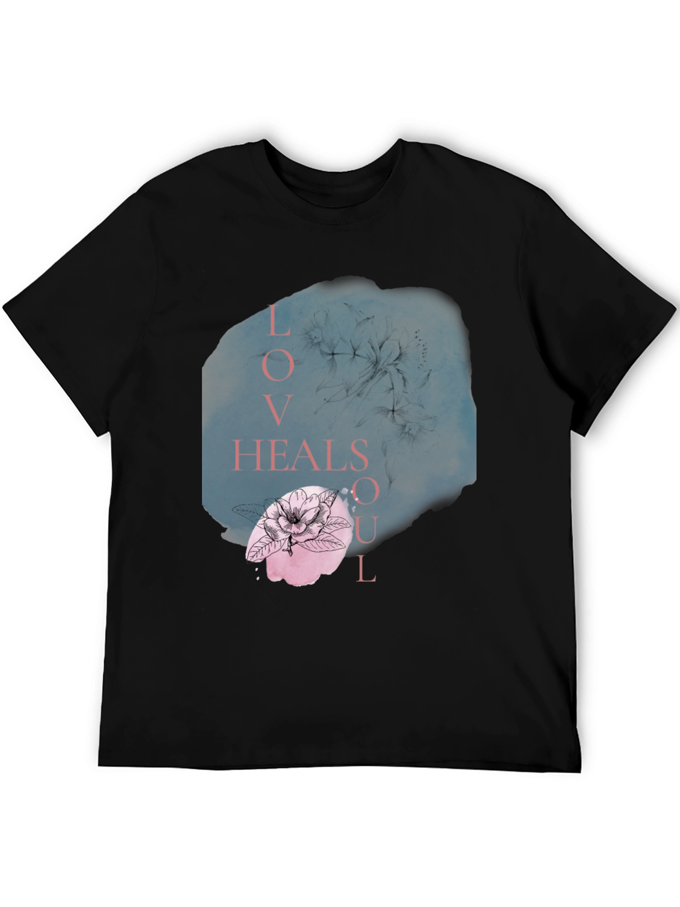 Love Heals Soul Black Graphic Tee