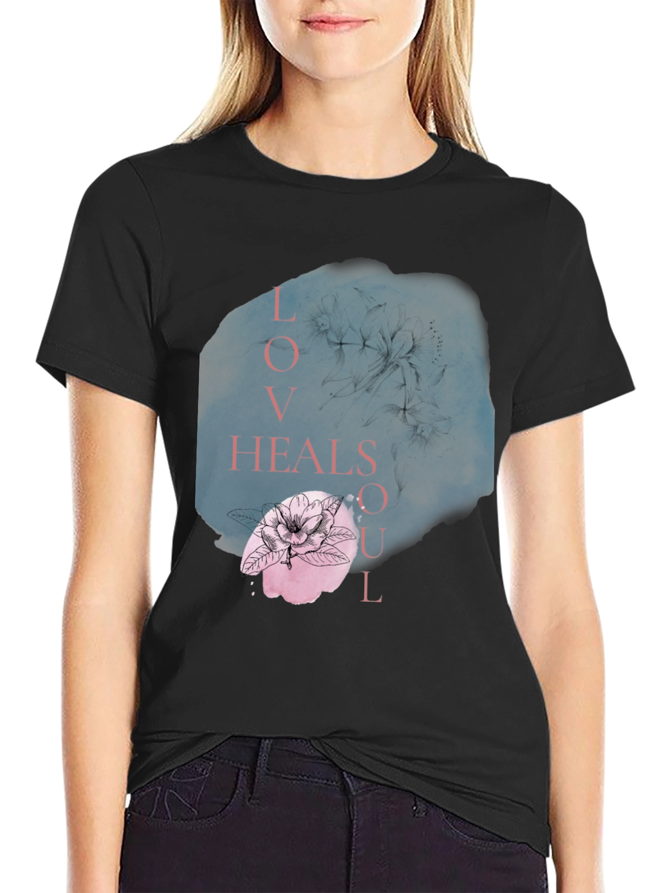 Love Heals Soul Black Graphic Tee