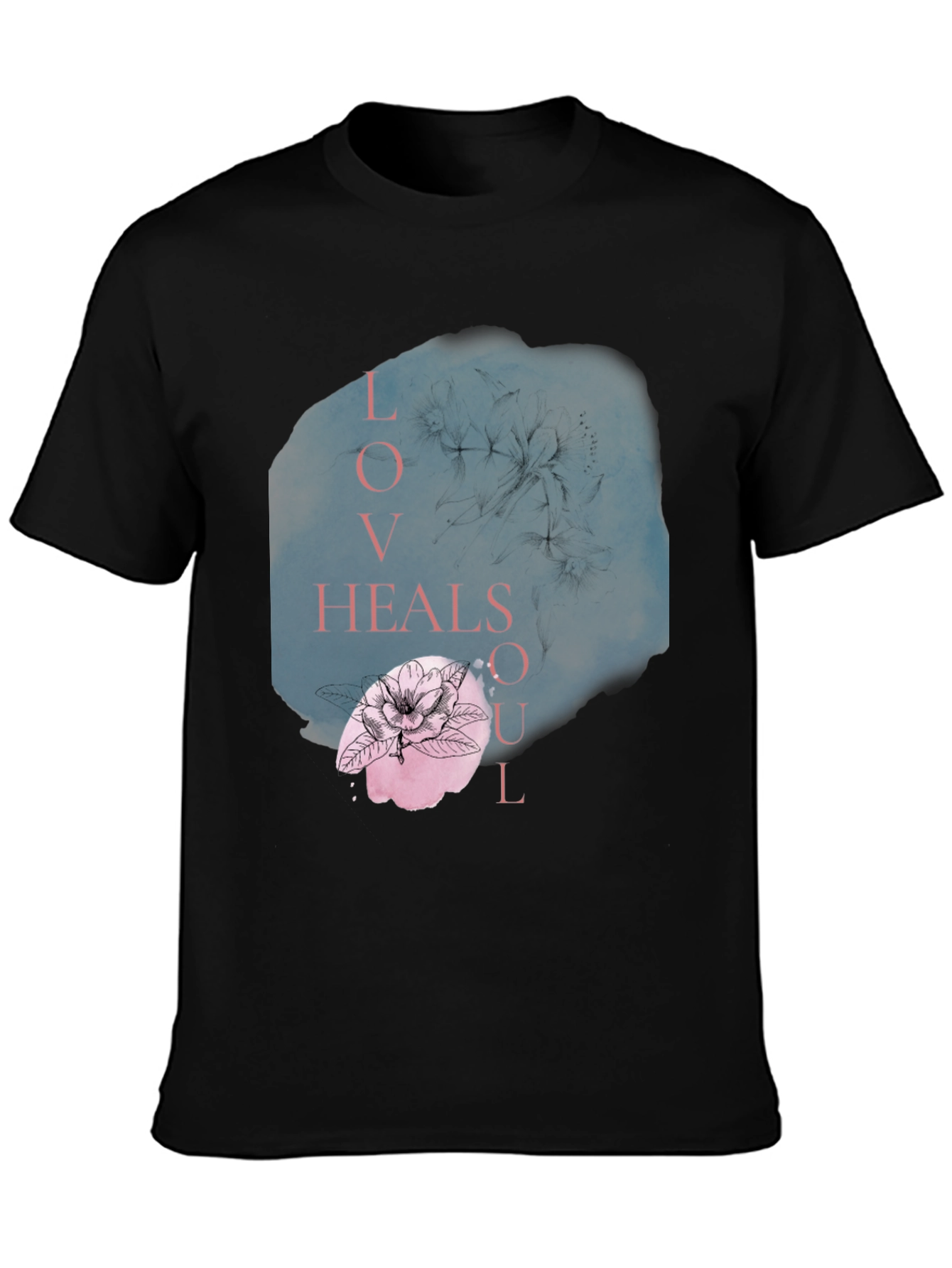 Love Heals Soul Black Graphic Tee