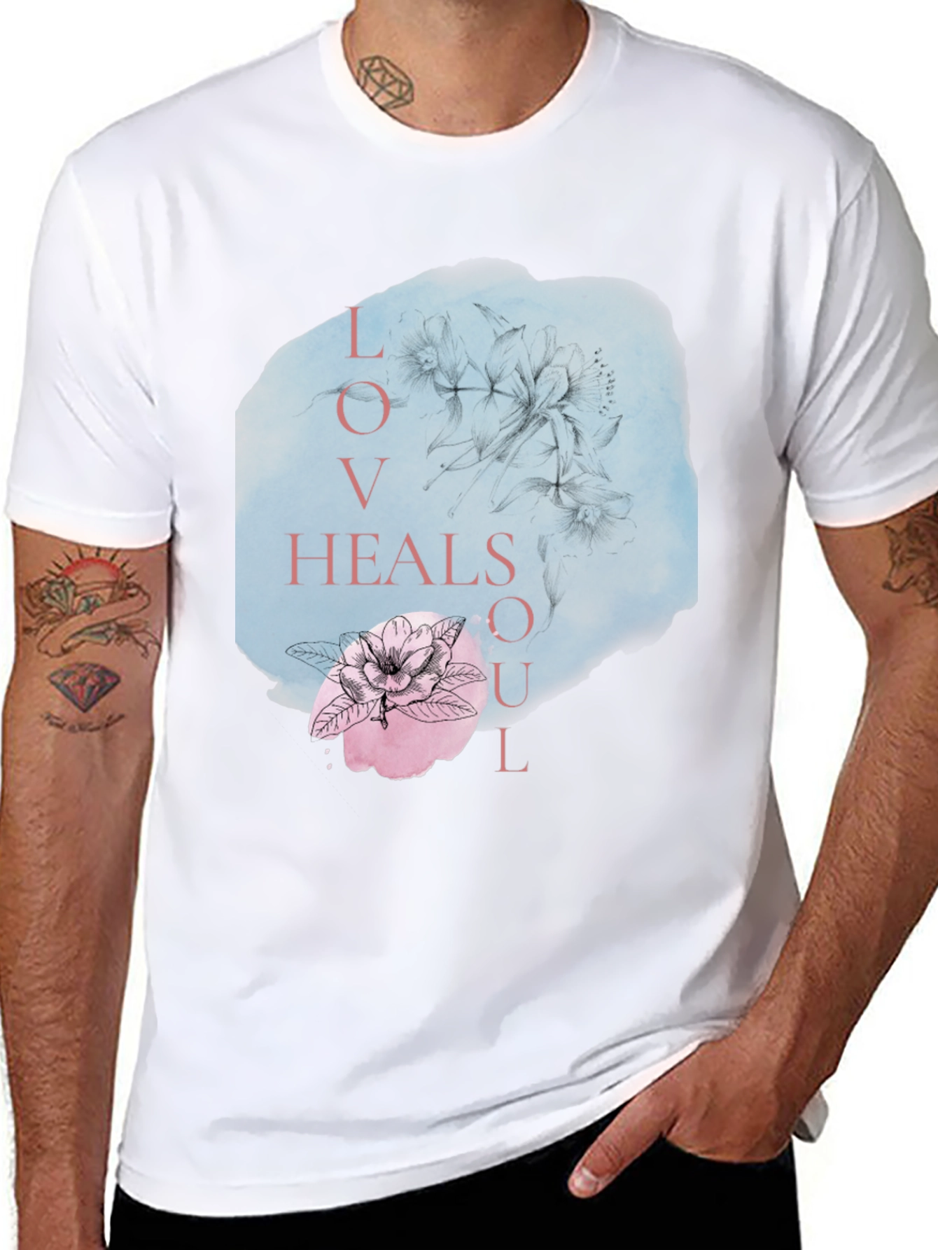 Love Heals Soul Black Graphic Tee