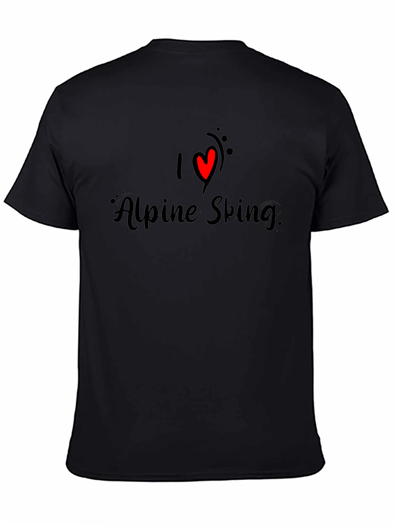 I Love Alpine Skiing T-Shirt - Black