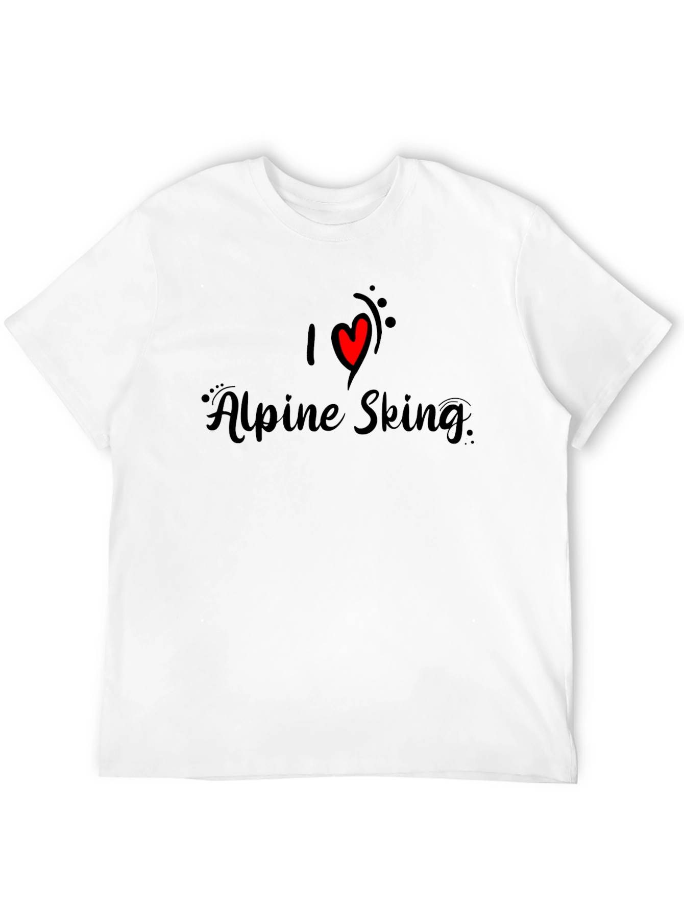 I Love Alpine Skiing T-Shirt - Black
