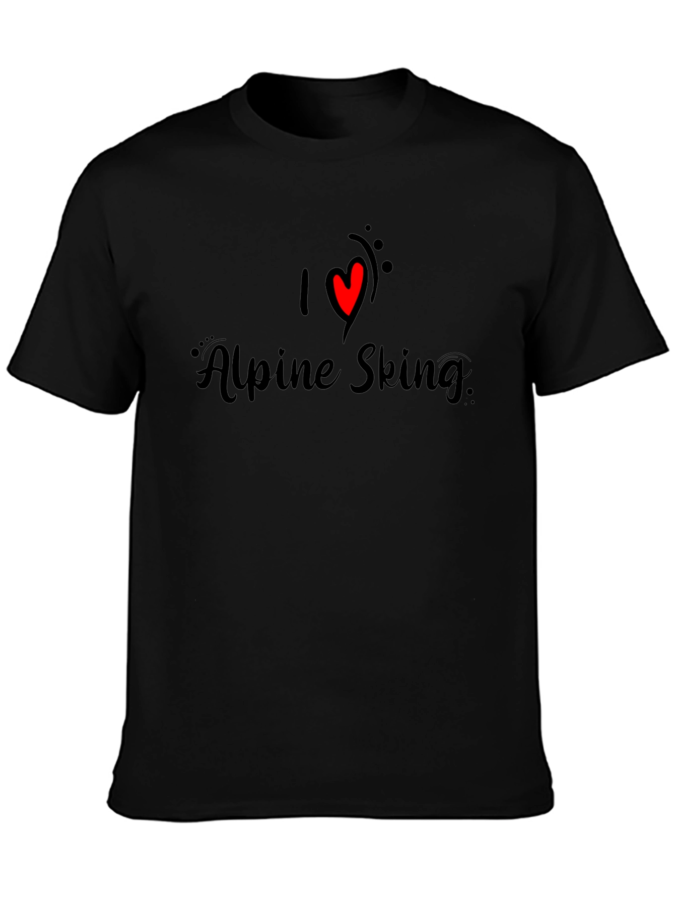 I Love Alpine Skiing T-Shirt - Black