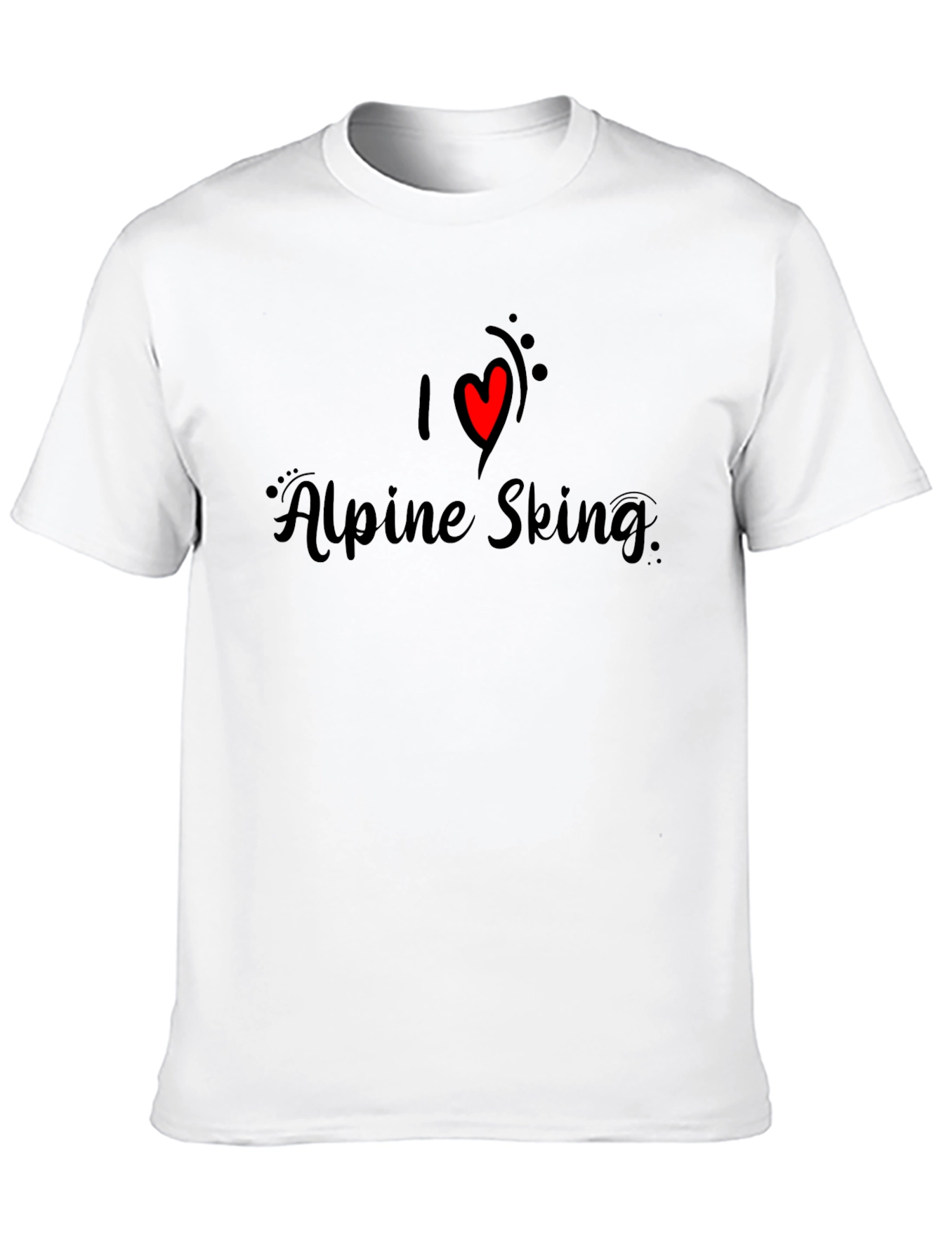 I Love Alpine Skiing T-Shirt - Black