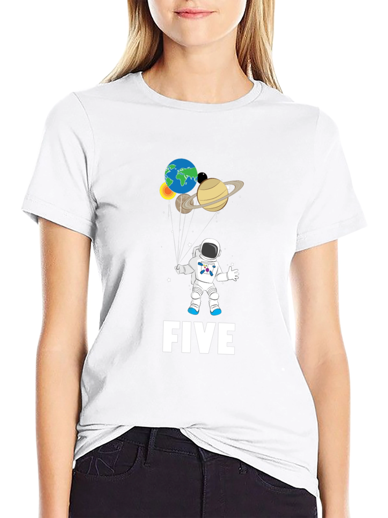 Astronaut Five Birthday T-Shirt