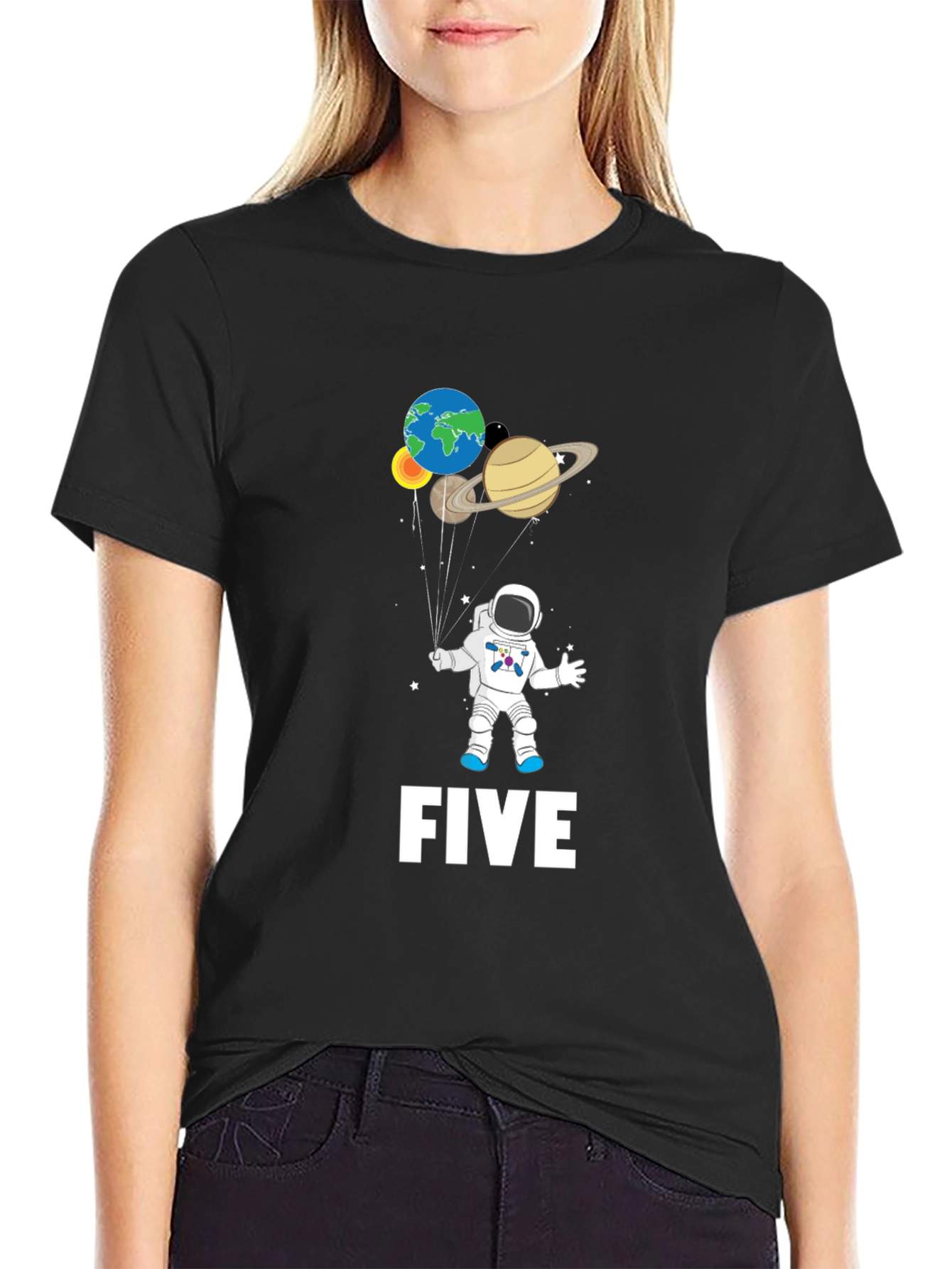 Astronaut Five Birthday T-Shirt