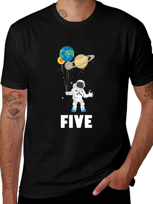 Astronaut Five Birthday T-Shirt