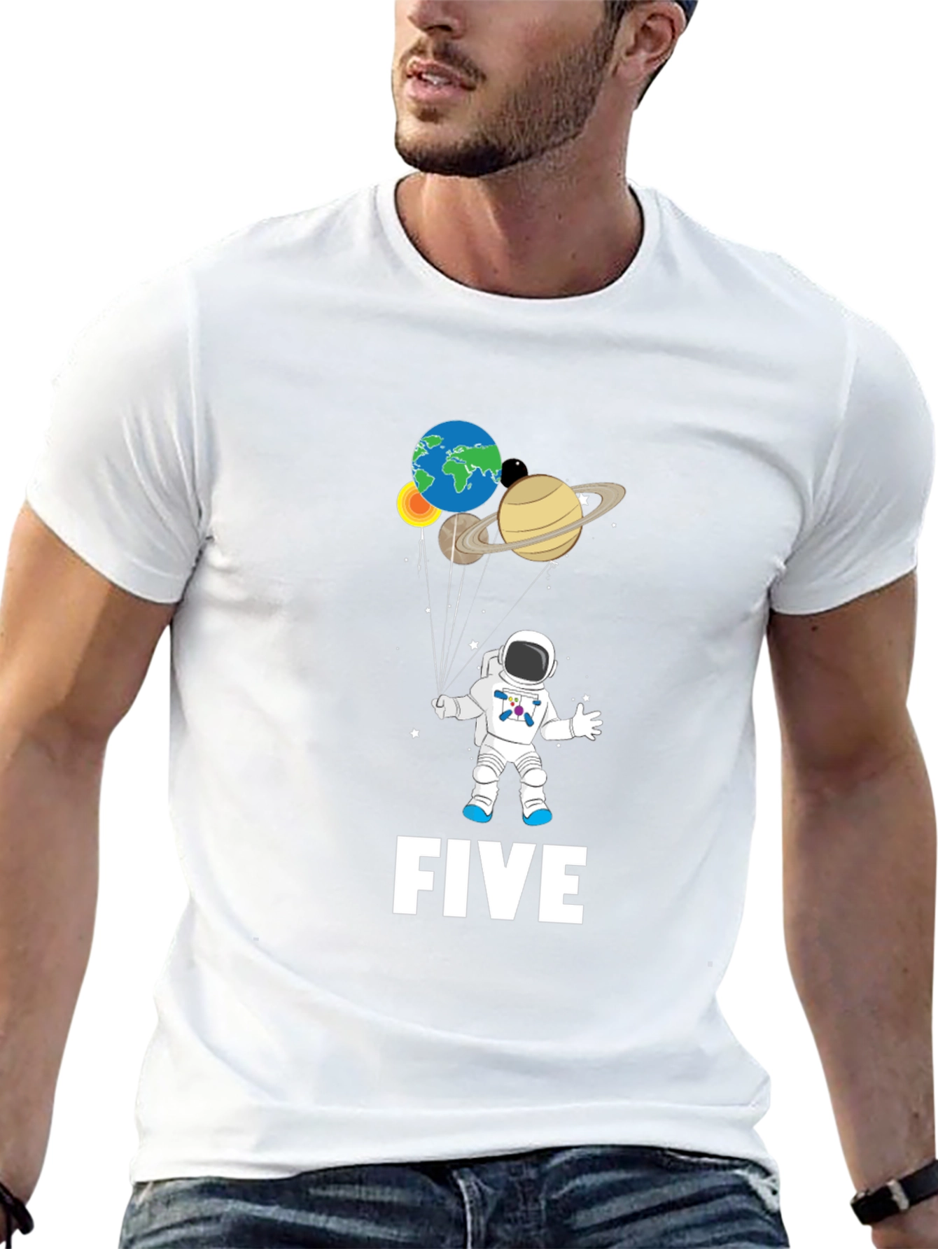 Astronaut Five Birthday T-Shirt
