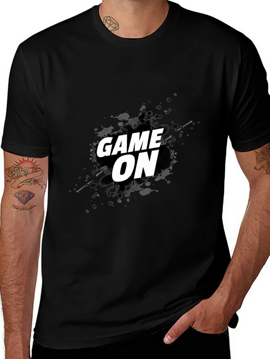 Game On Graphic Tee - Black Cotton T-Shirt
