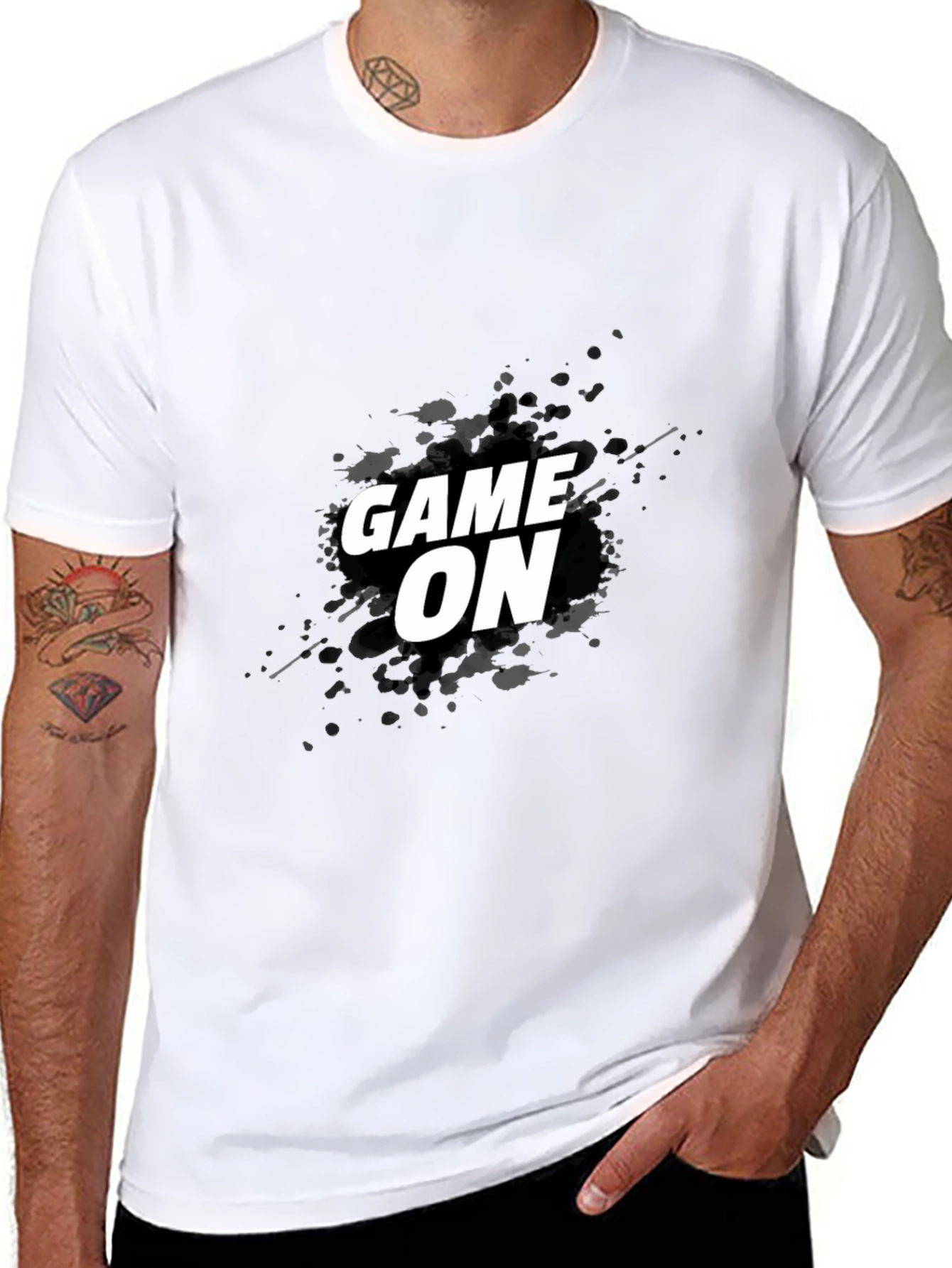 Game On Graphic Tee - Black Cotton T-Shirt