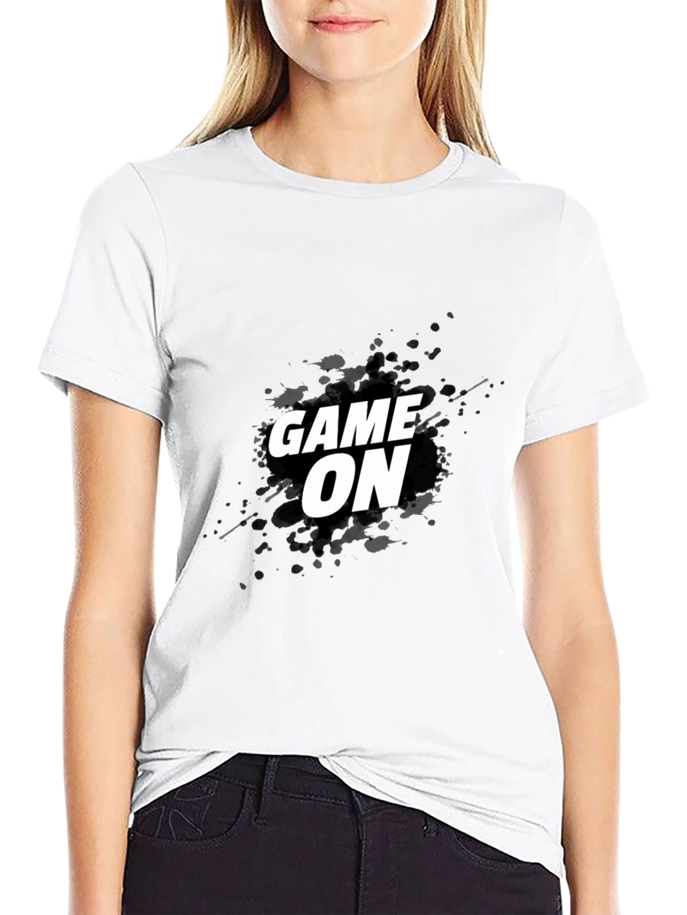 Game On Graphic Tee - Black Cotton T-Shirt