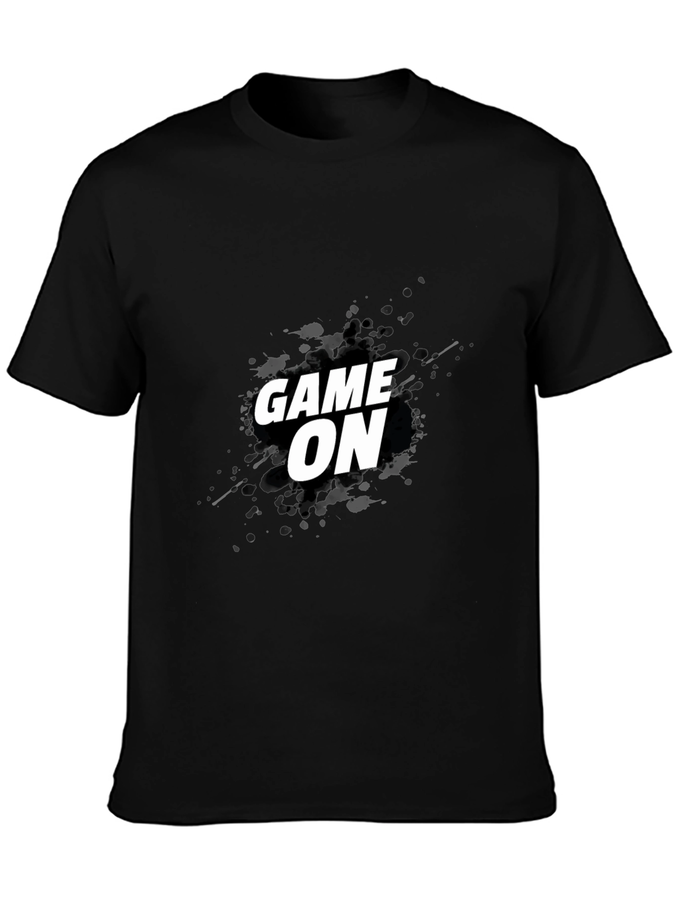Game On Graphic Tee - Black Cotton T-Shirt