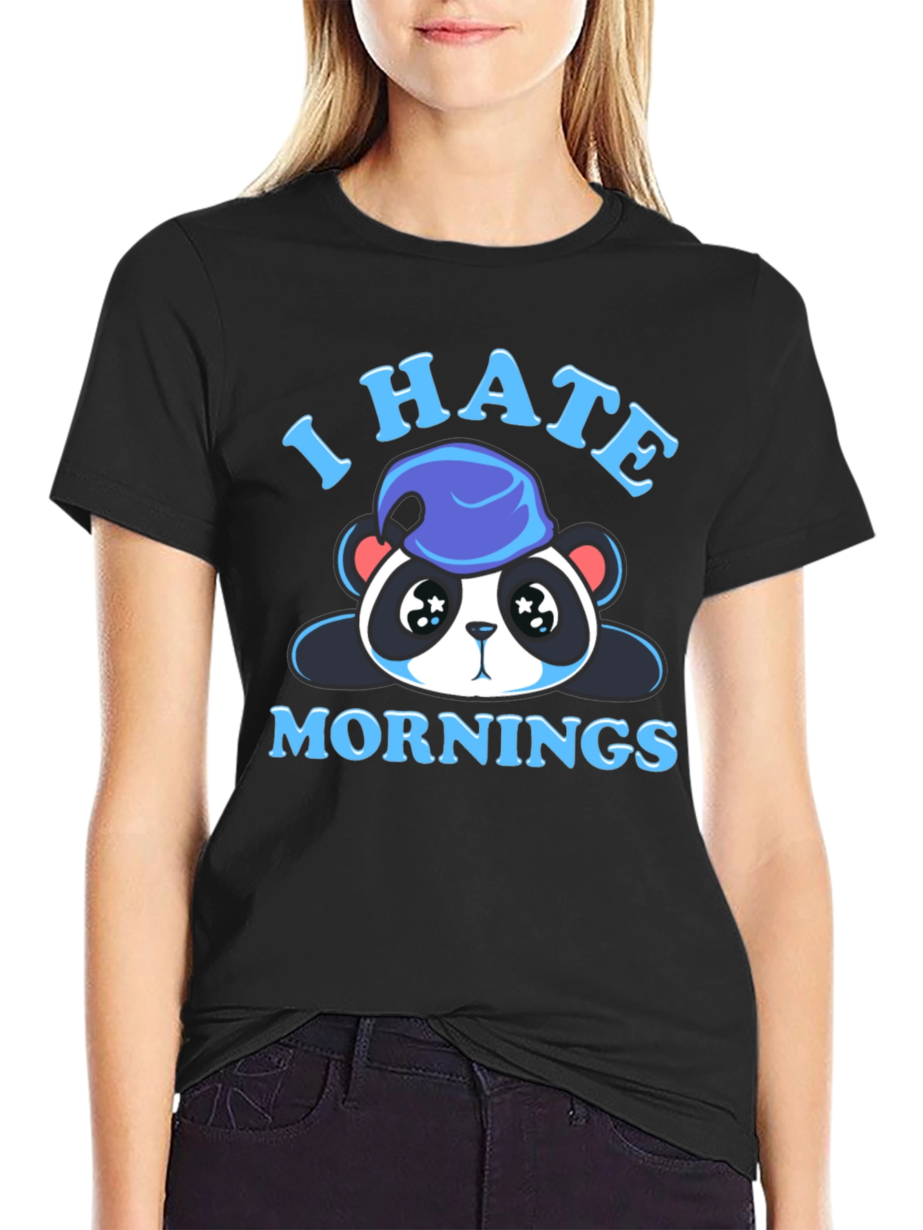 I Hate Mornings Panda Graphic Tee