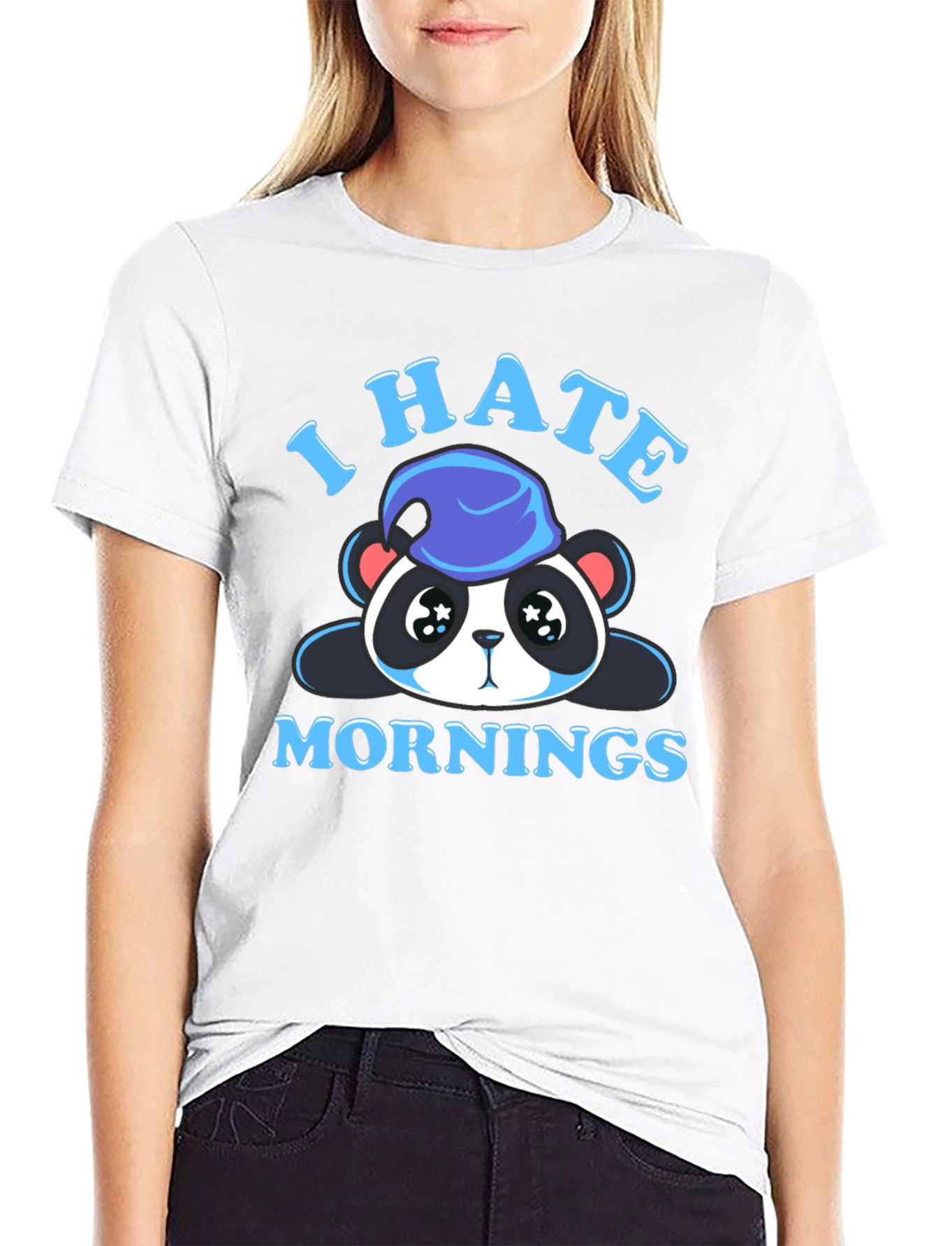 I Hate Mornings Panda Graphic Tee