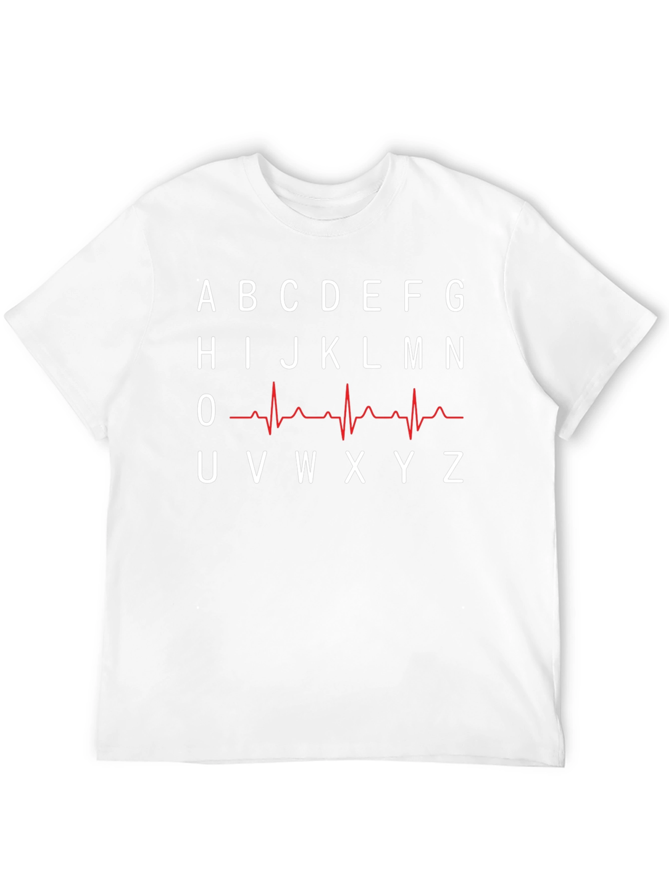 Alphabet Heartbeat T-Shirt - ECG Design Tee