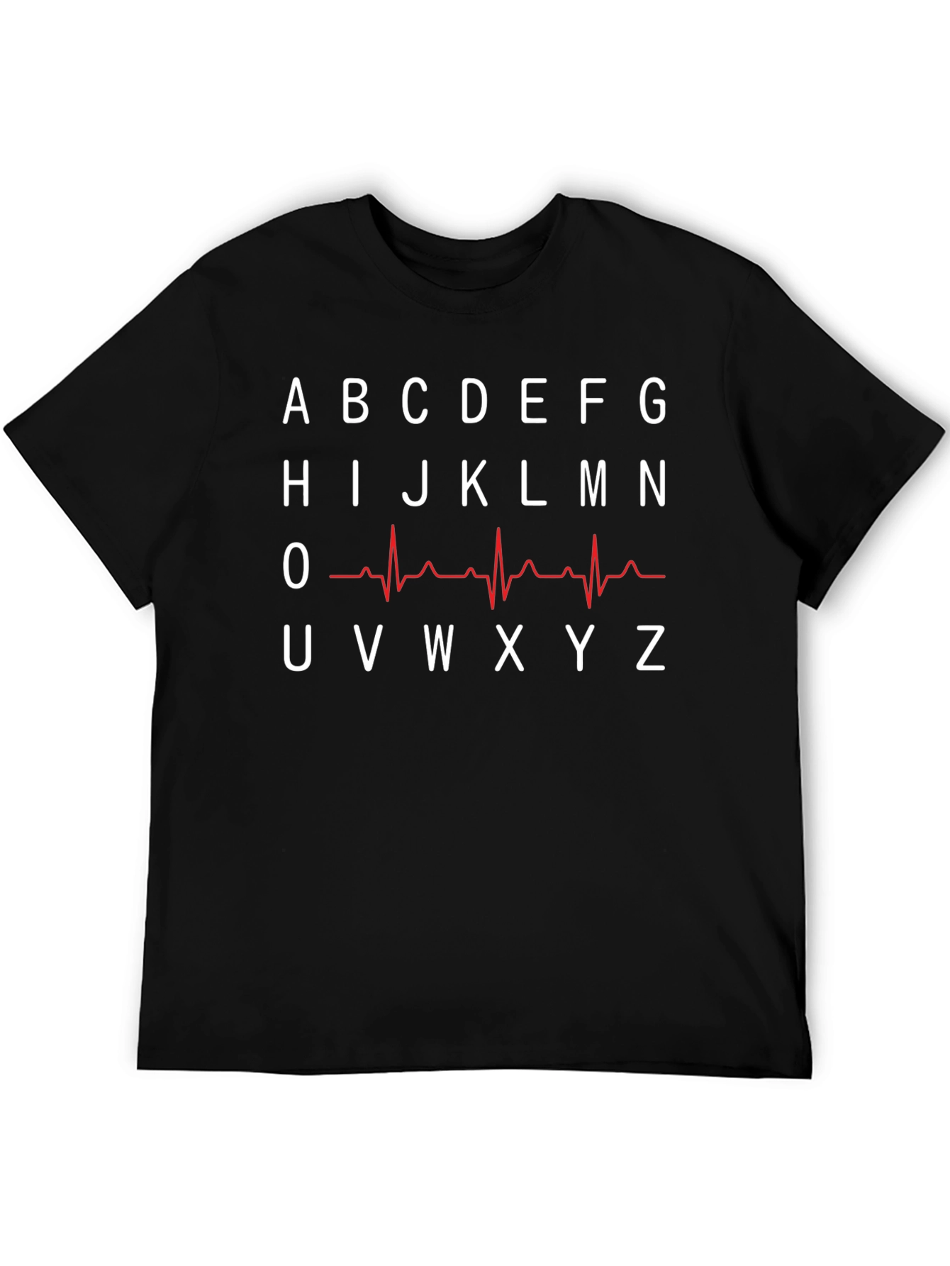 Alphabet Heartbeat T-Shirt - ECG Design Tee