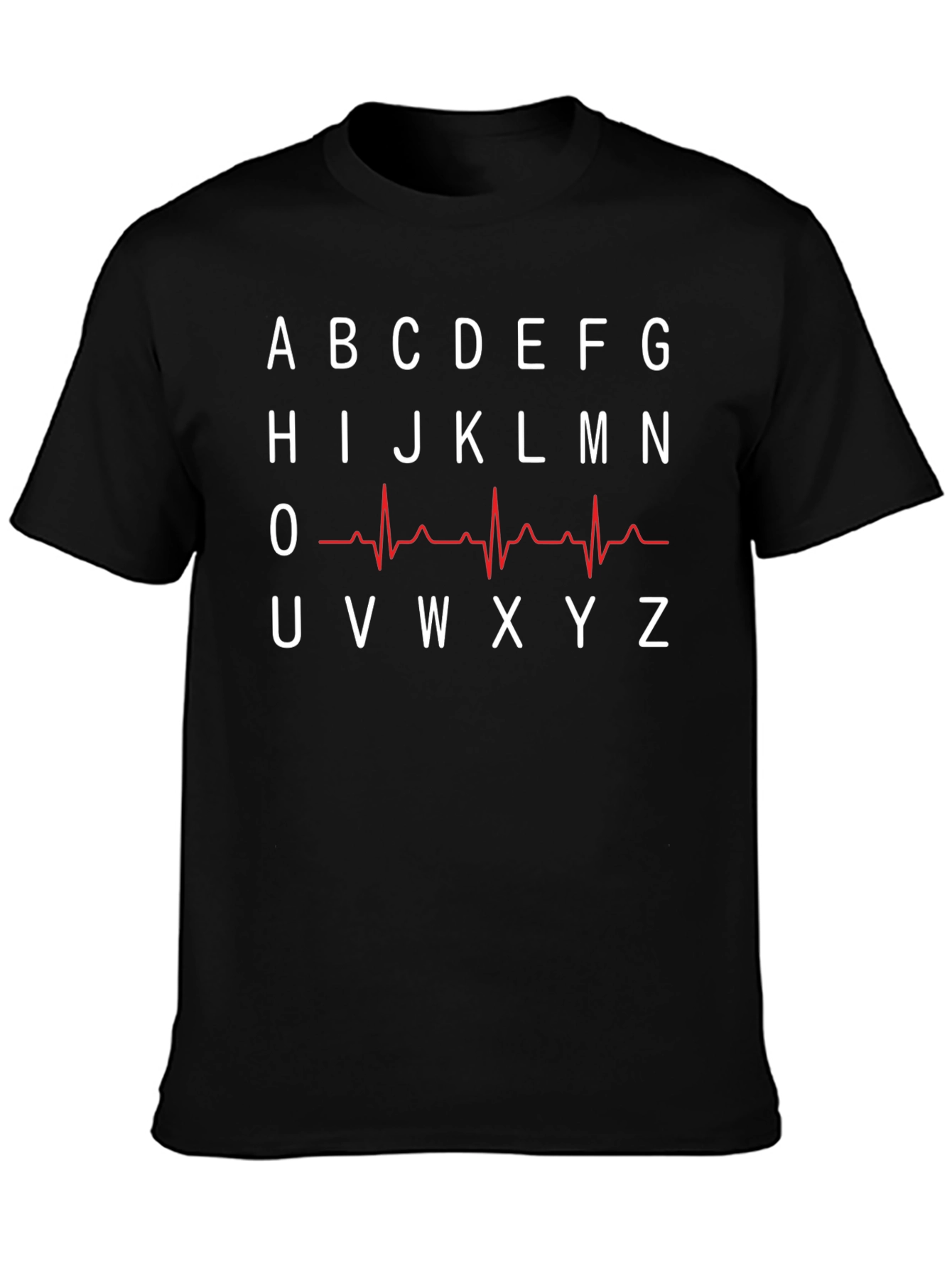 Alphabet Heartbeat T-Shirt - ECG Design Tee
