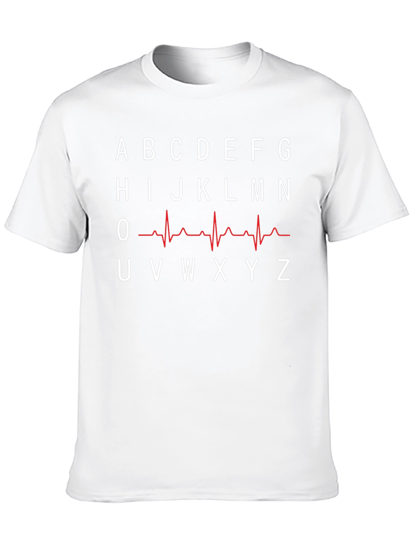 Alphabet Heartbeat T-Shirt - ECG Design Tee