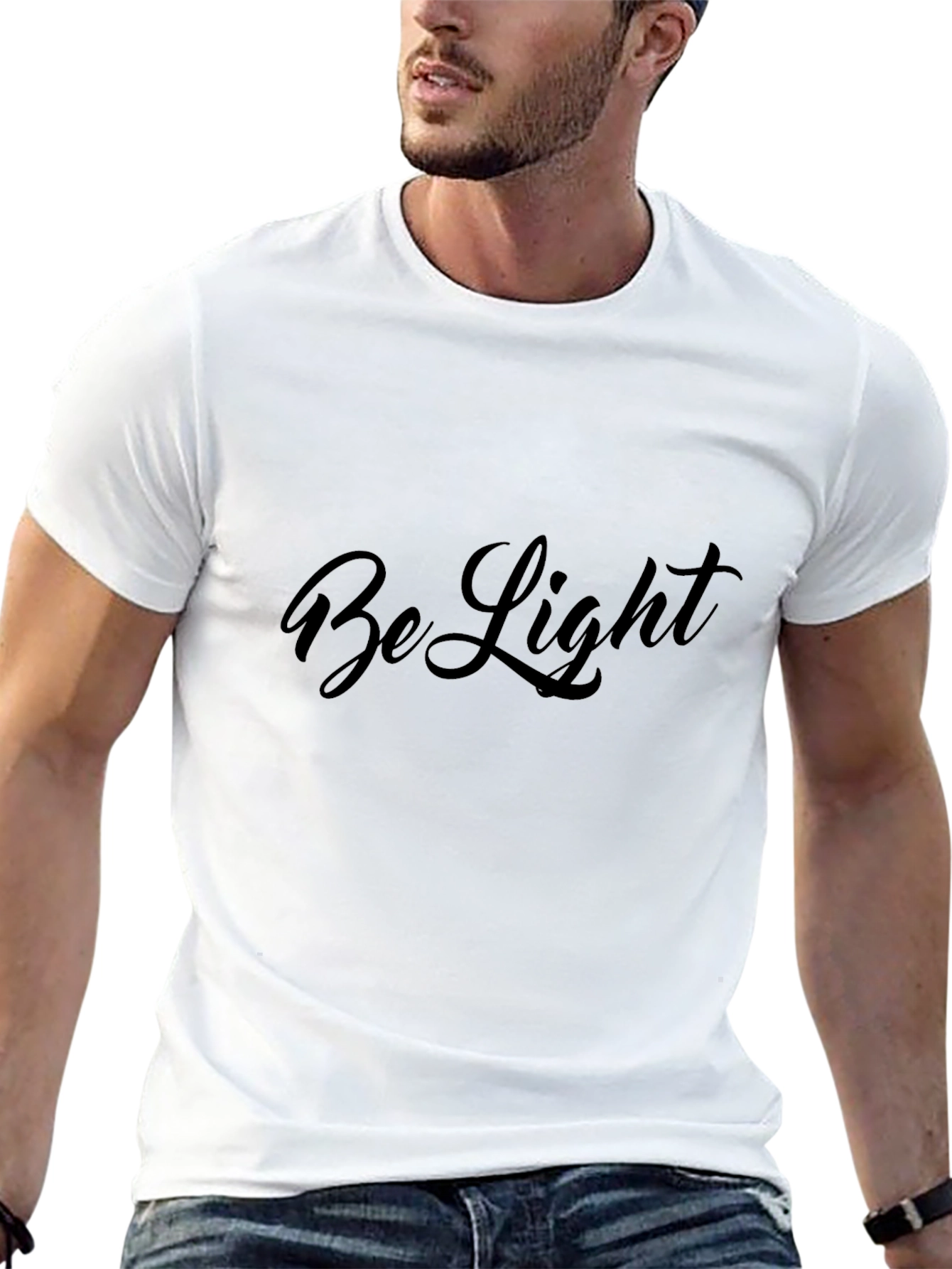 Be Light Black Graphic Tee Shirt