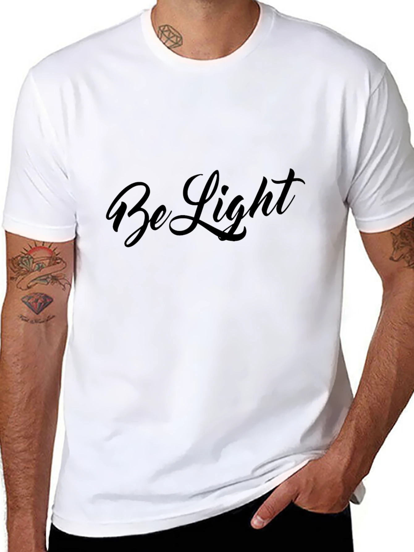 Be Light Black Graphic Tee Shirt