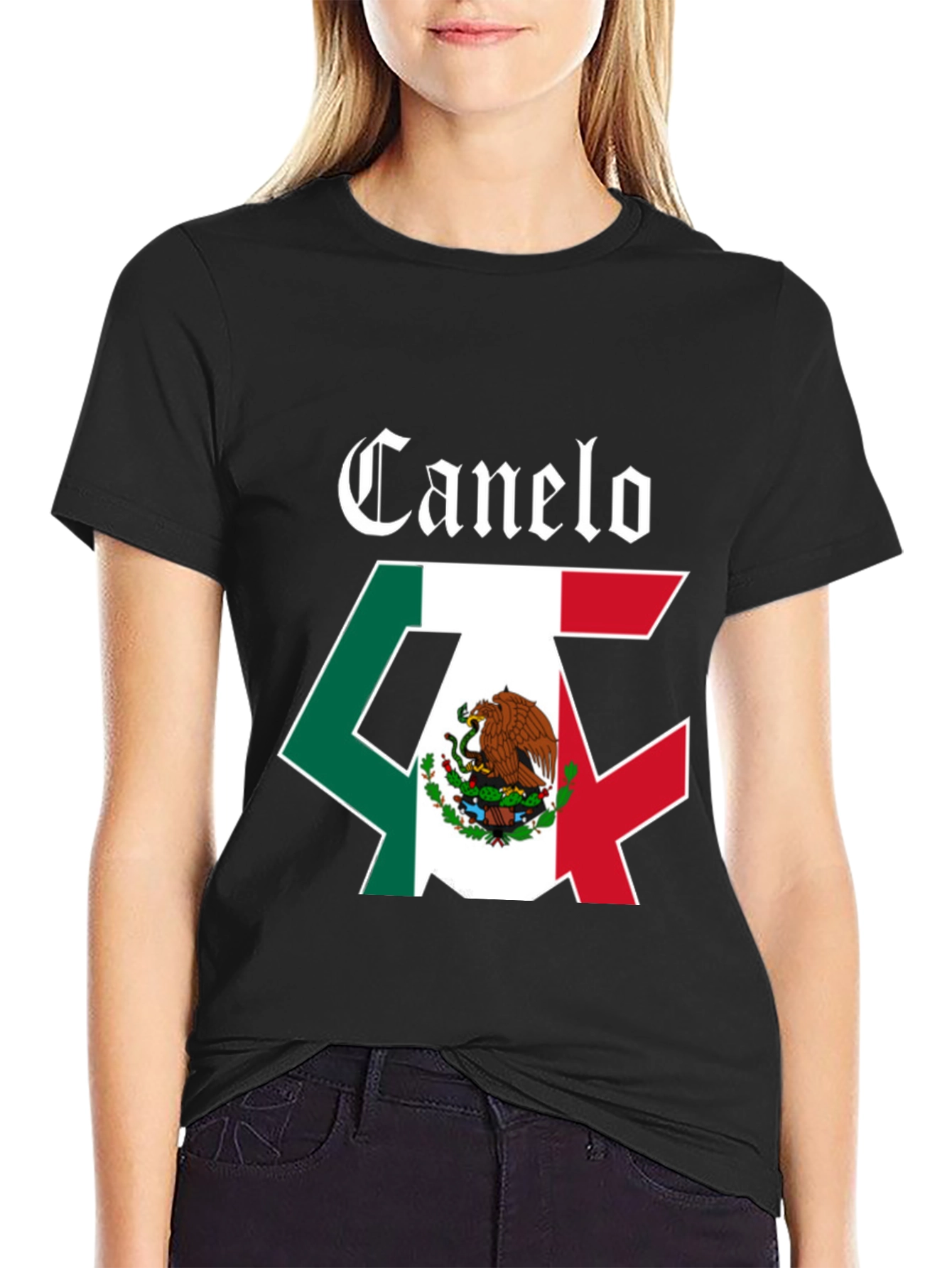 Canelo Mexico Flag Black T-Shirt