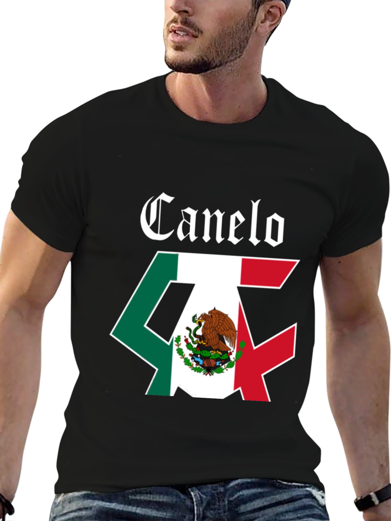 Canelo Mexico Flag Black T-Shirt