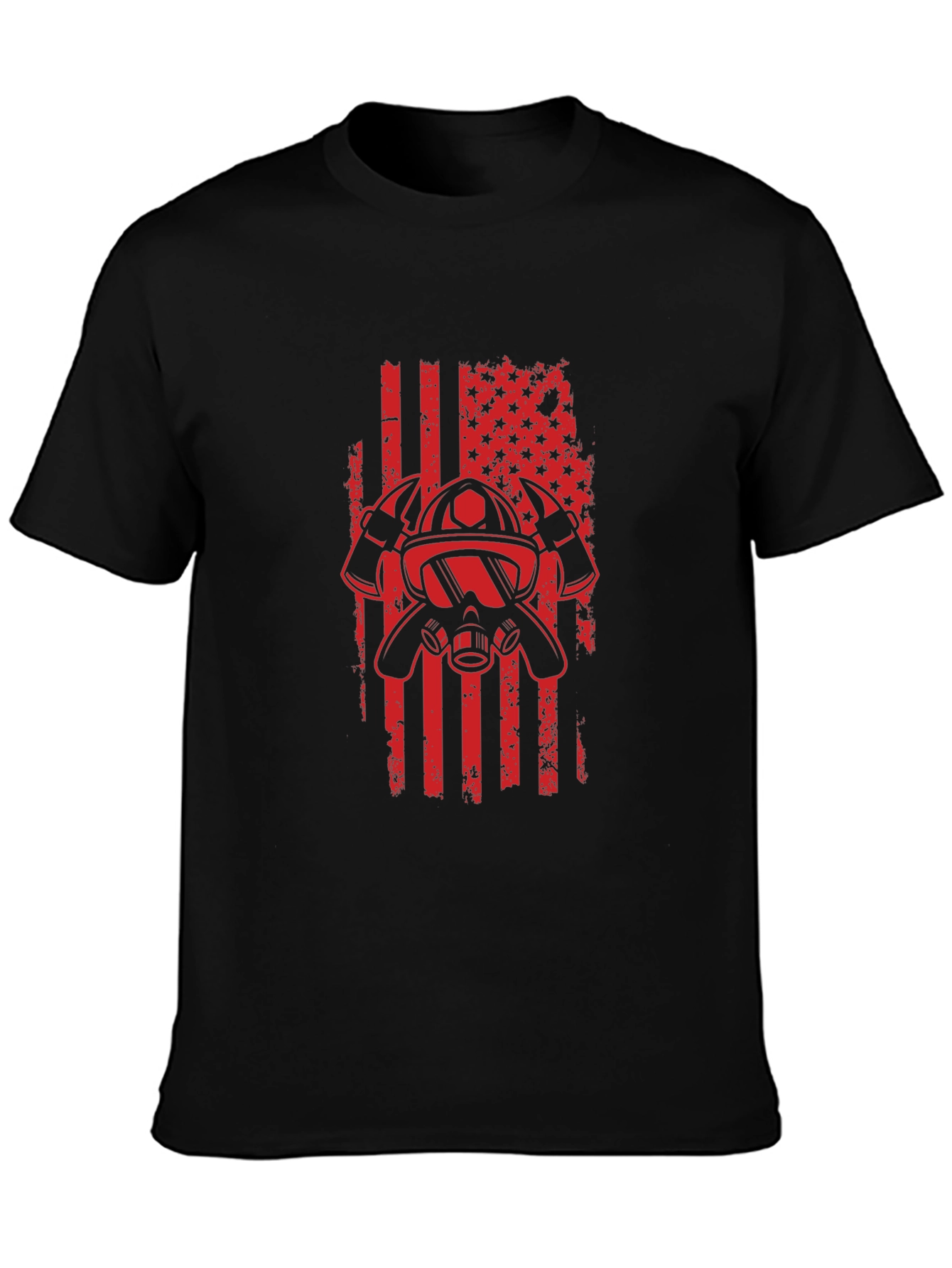 Firefighter Flag Graphic T-Shirt