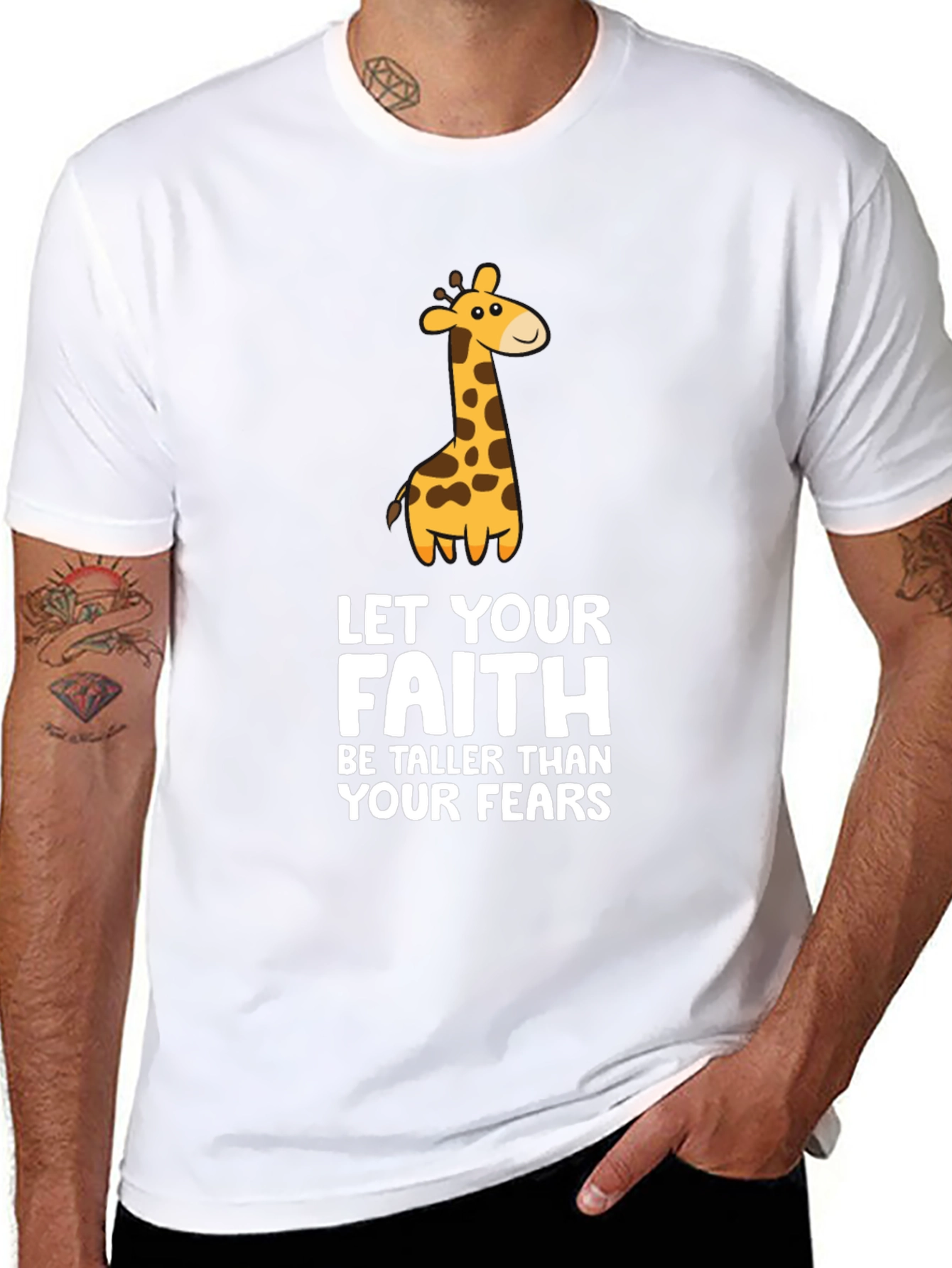 Faith Over Fear Giraffe Graphic Tee