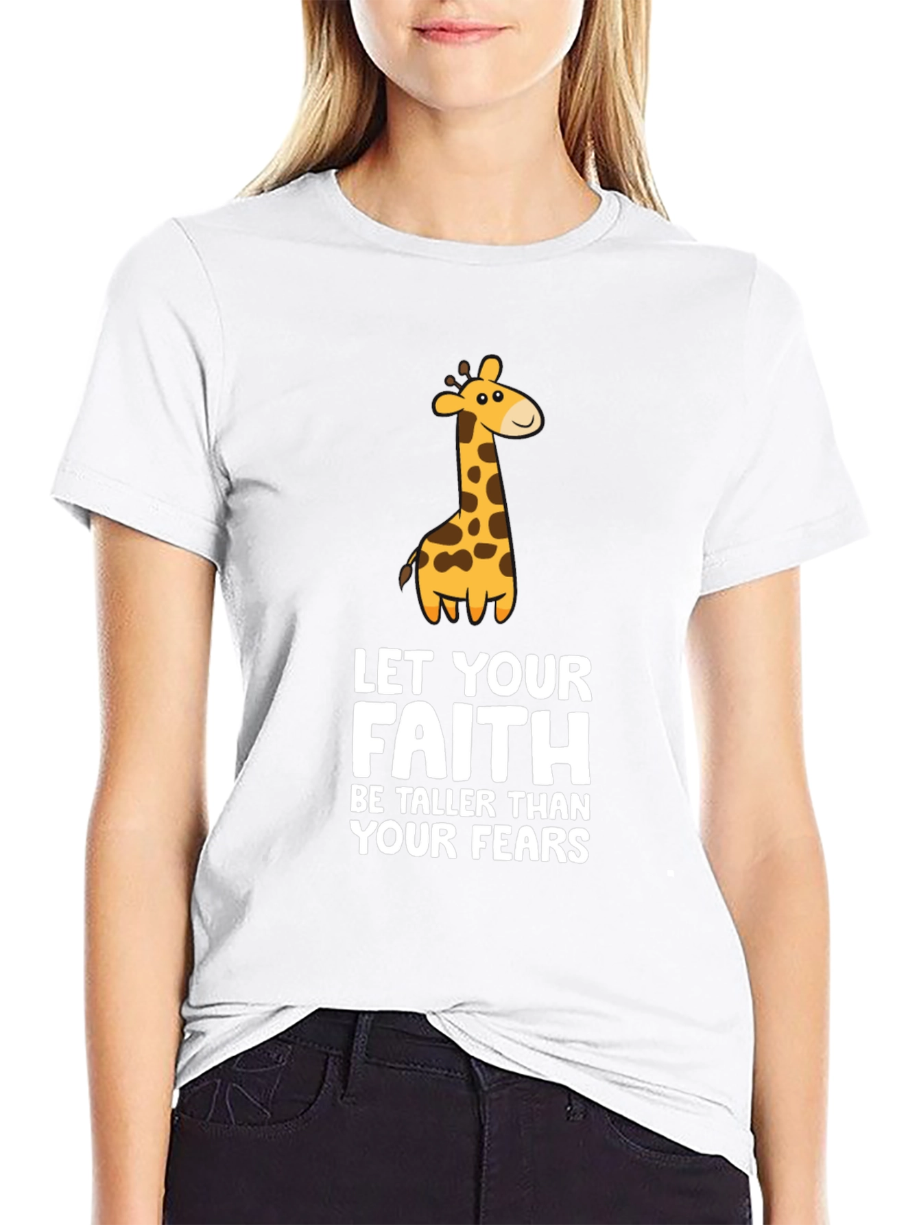 Faith Over Fear Giraffe Graphic Tee