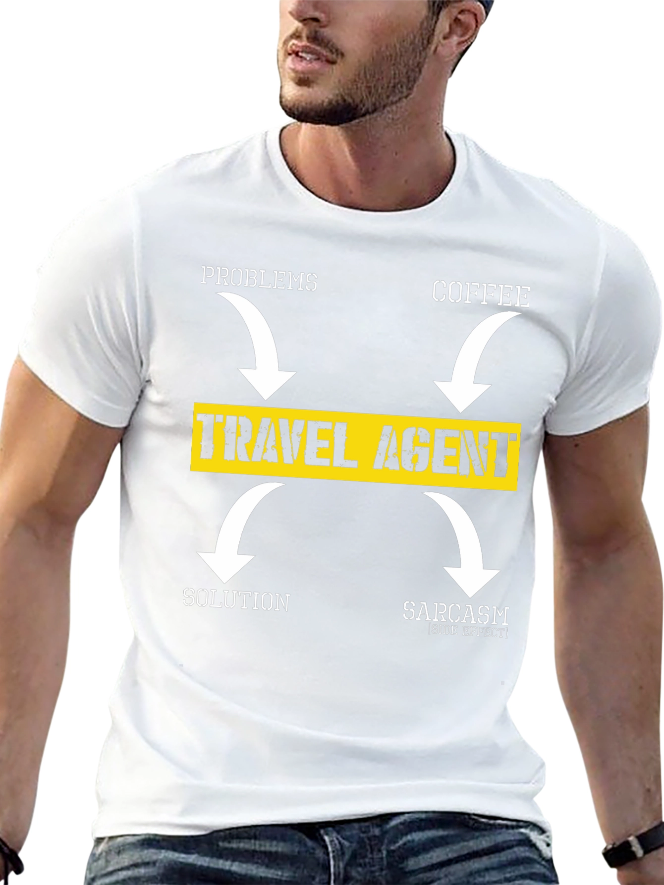 Travel Agent T-Shirt: Problems Coffee Solution Sarcasm