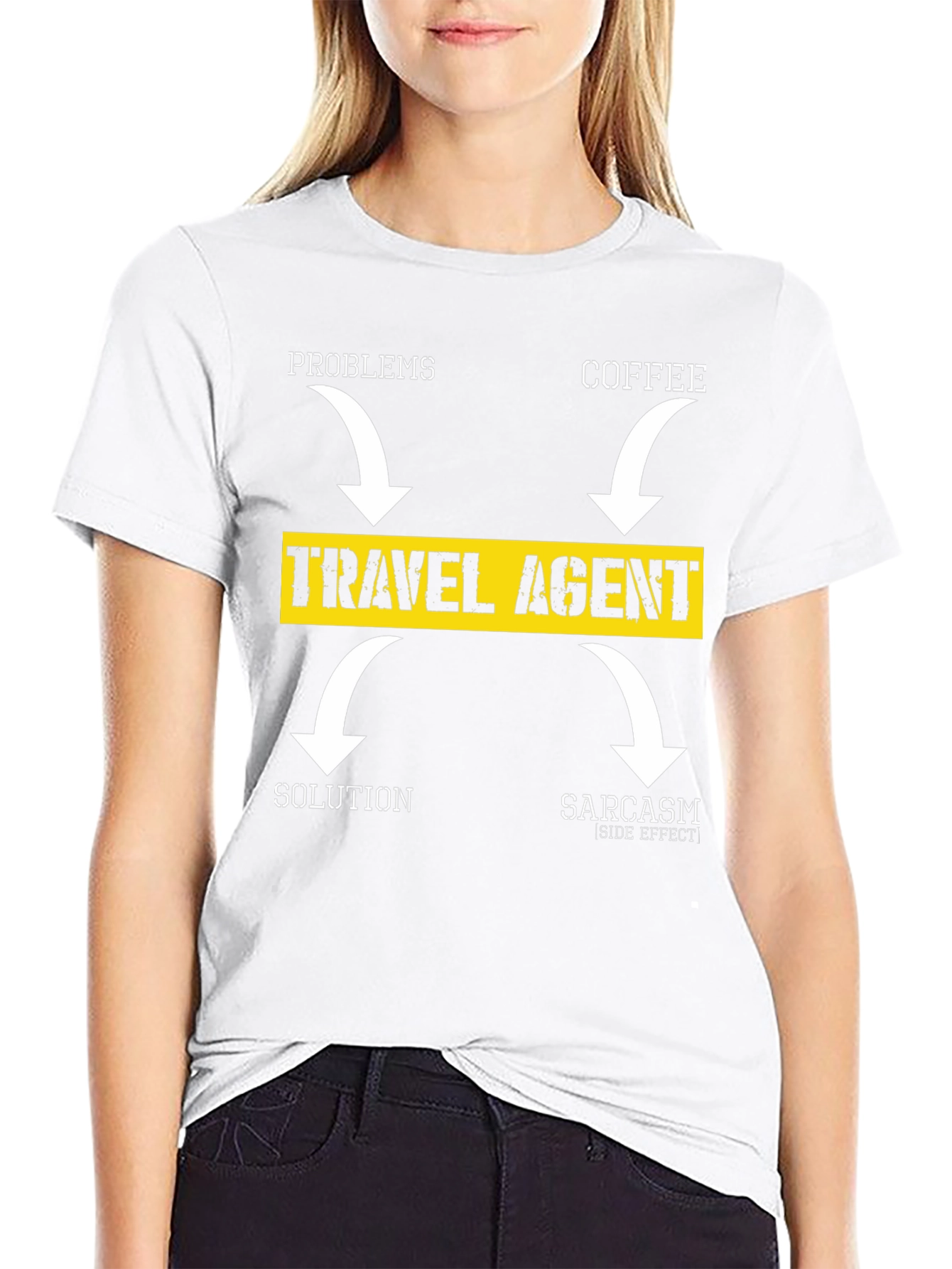 Travel Agent T-Shirt: Problems Coffee Solution Sarcasm