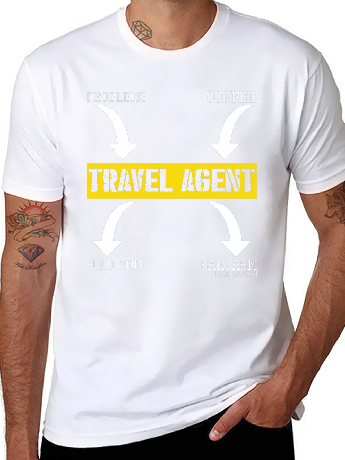 Travel Agent T-Shirt: Problems Coffee Solution Sarcasm